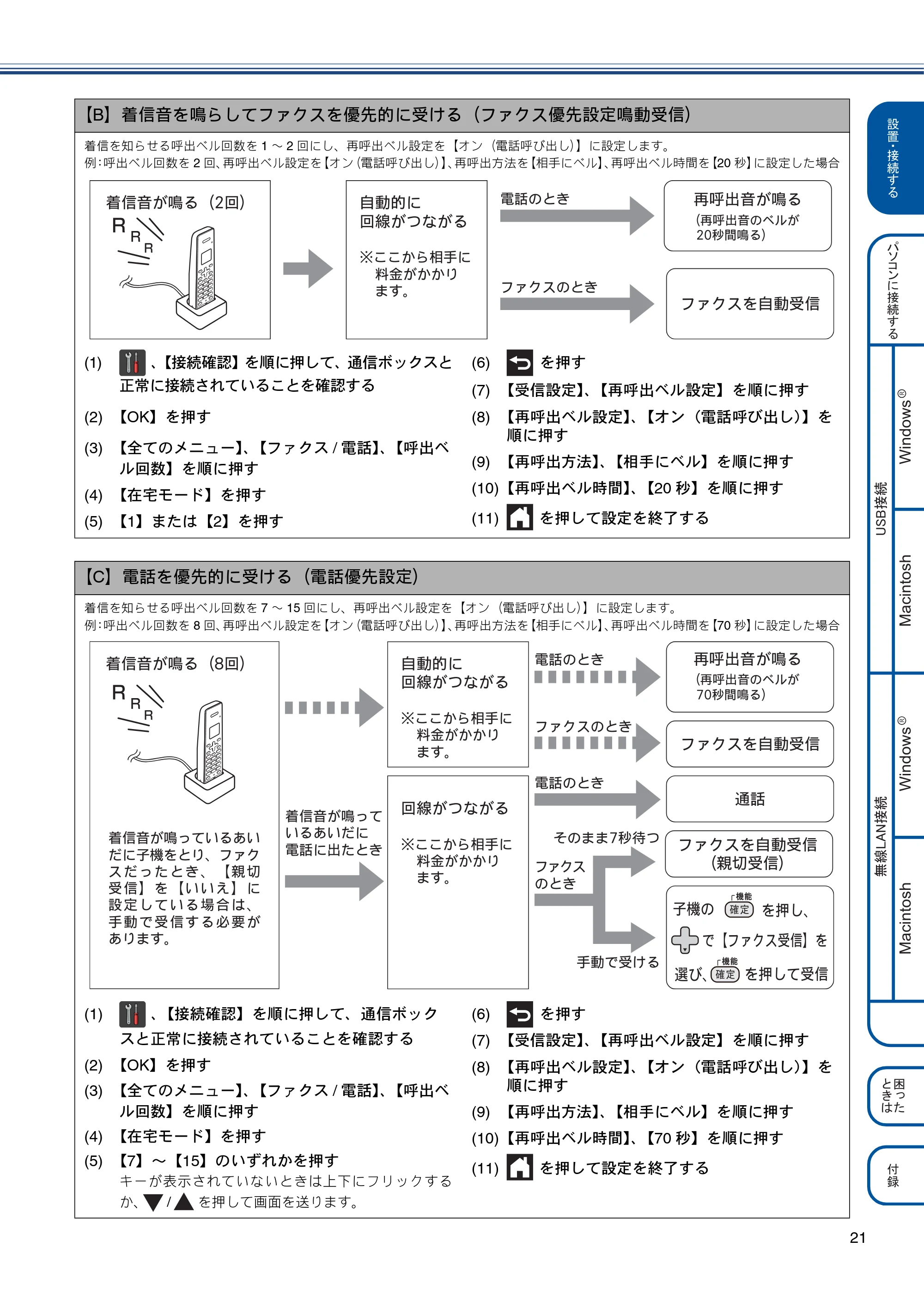ブラザー MFC-J4810DN かんたん設置ガイド — 原本ページ — 21ページ