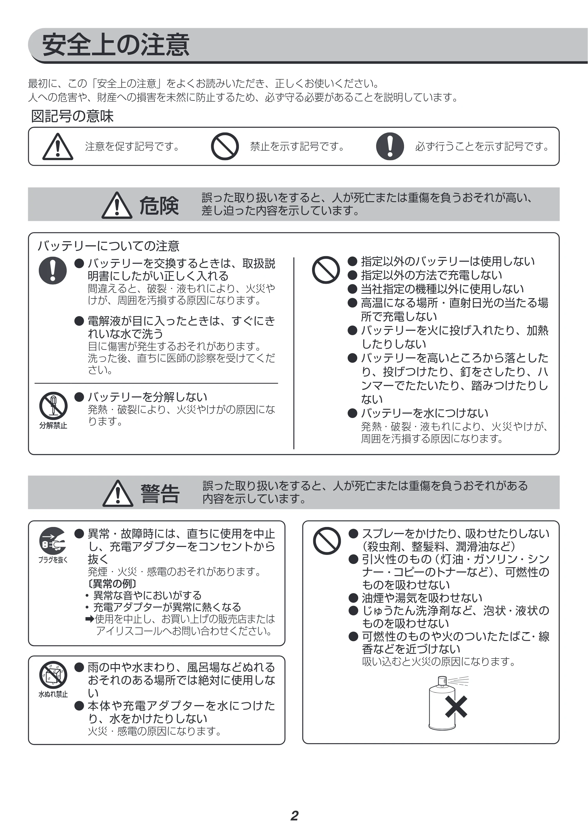 アイリスオーヤマ SBD-76P 取扱説明書 — 原本ページ — 2ページ