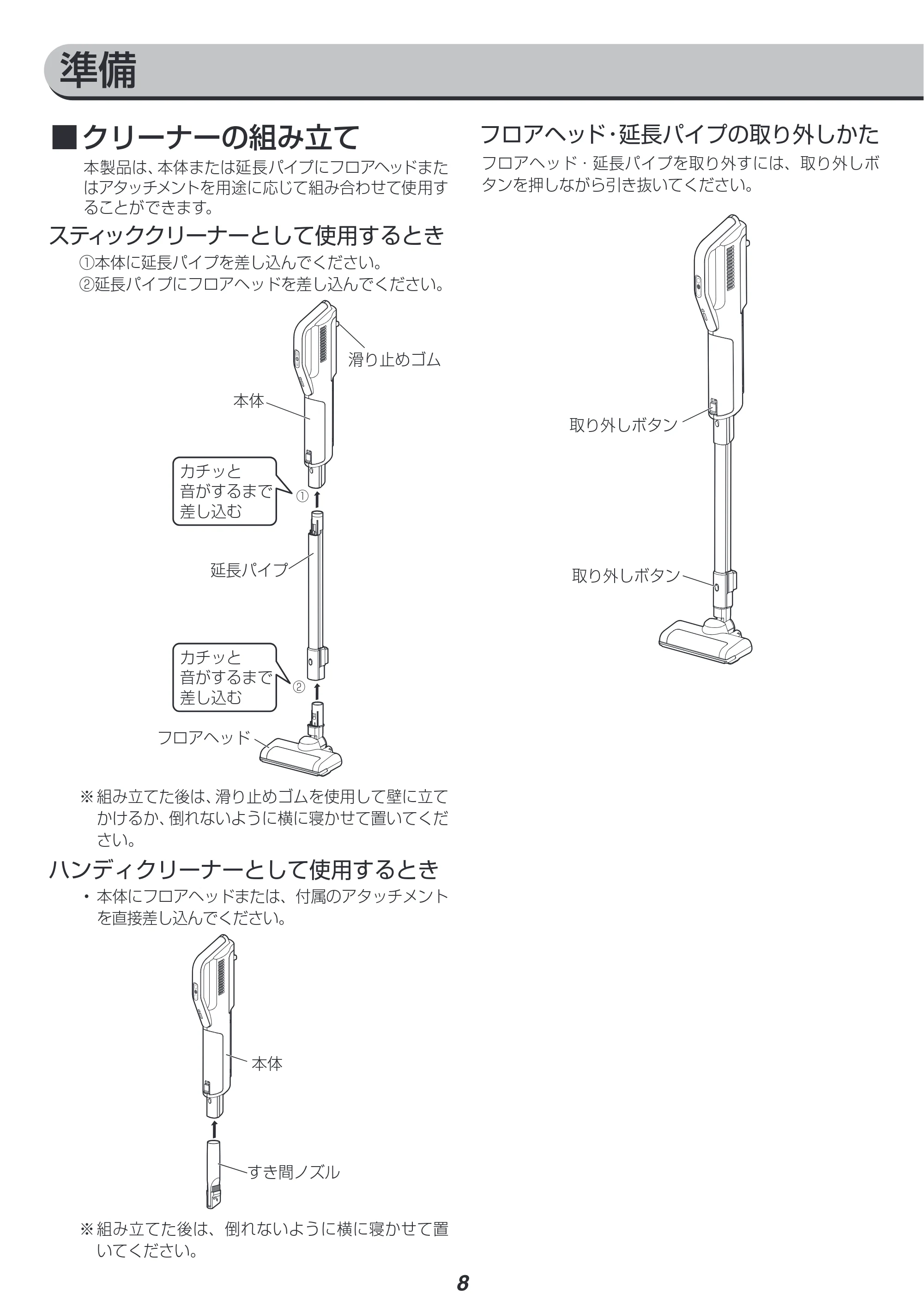 アイリスオーヤマ SBD-76P 取扱説明書 — 原本ページ — 8ページ