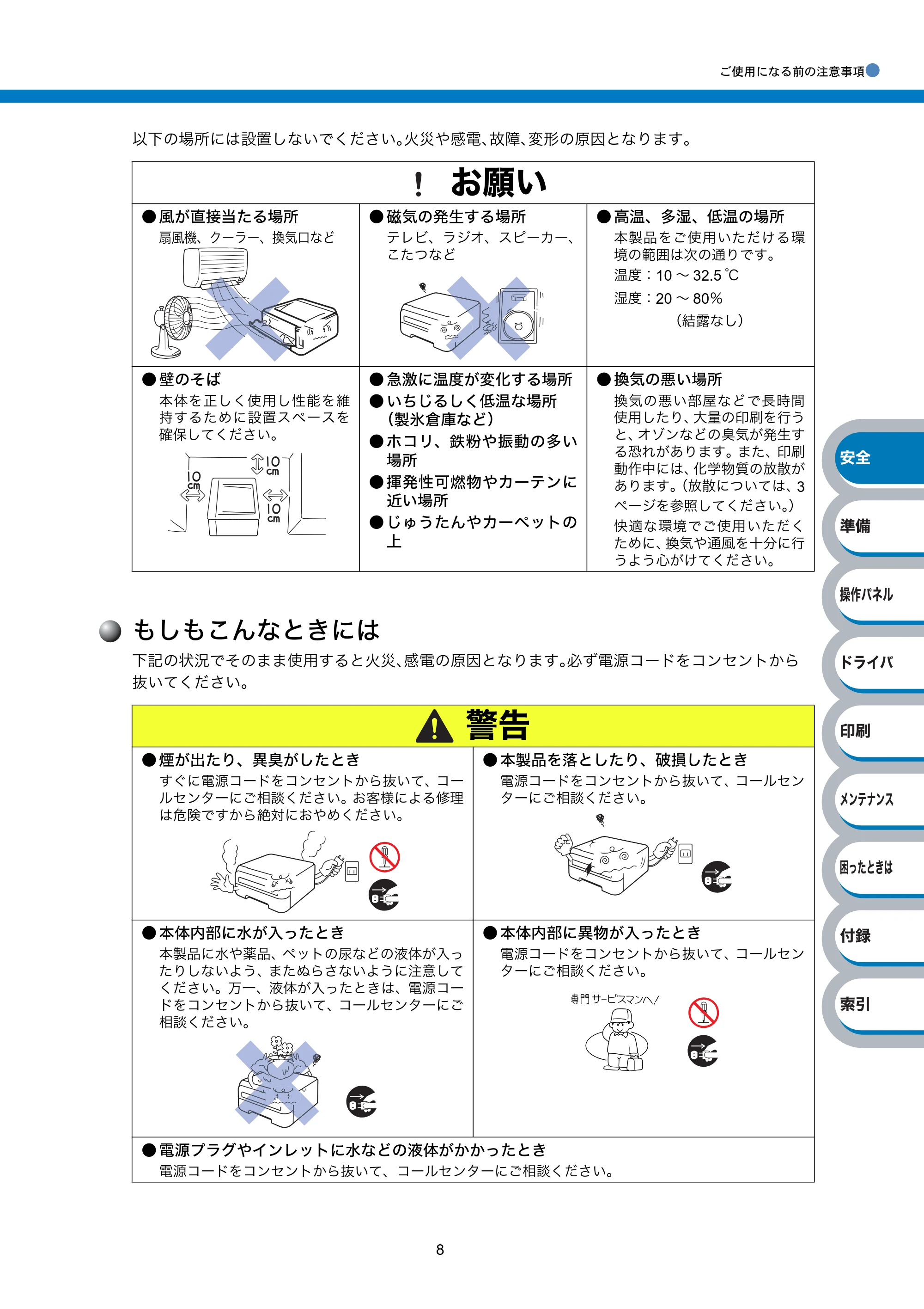 ブラザー HL-2140 / HL-2170W 取扱説明書（本体） — もしもこんなときには — 原本ページ — 8ページ