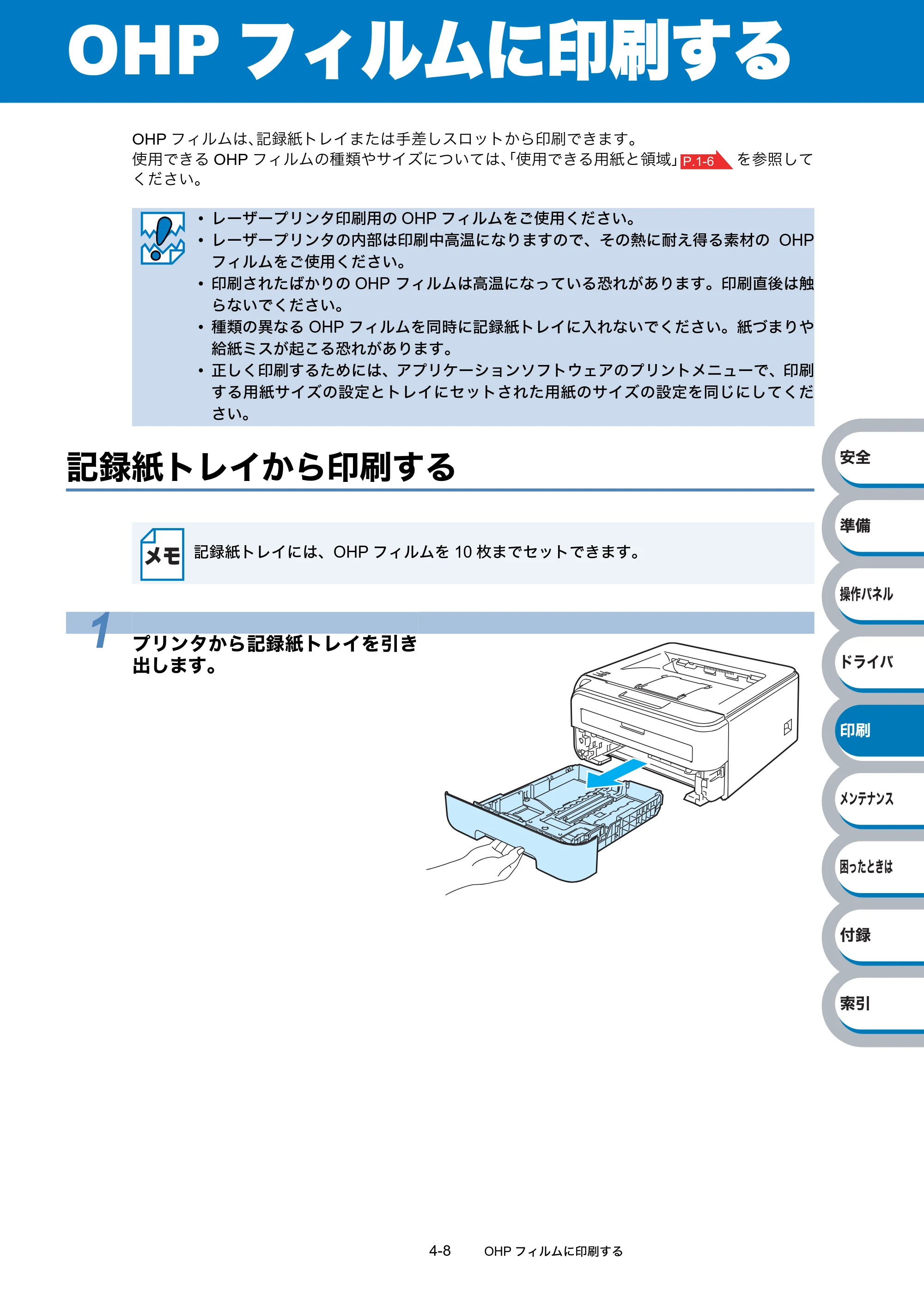 ブラザー HL-2140 / HL-2170W 取扱説明書（本体） — OHPフィルムに印刷する — 原本ページ — 82ページ
