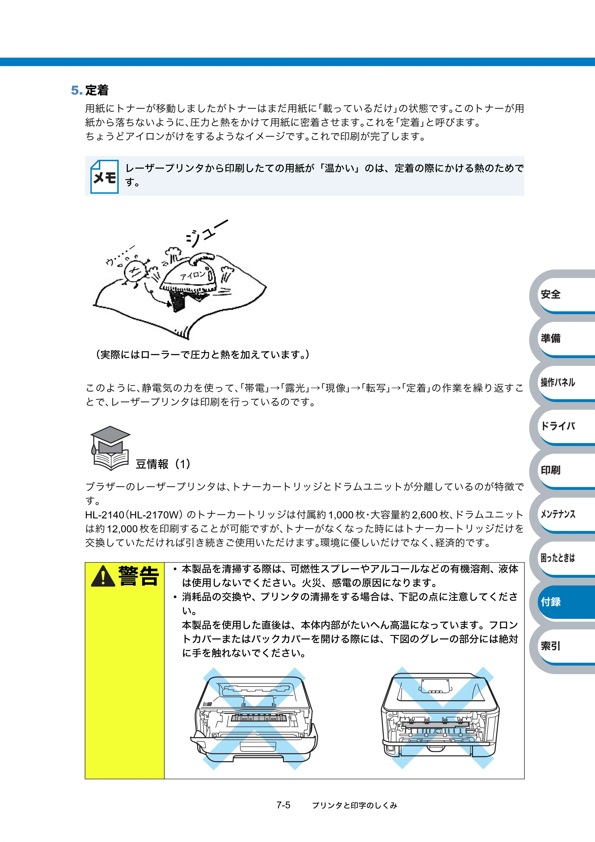 ブラザー HL-2140 / HL-2170W 取扱説明書（本体） — 原本ページ — 165ページ