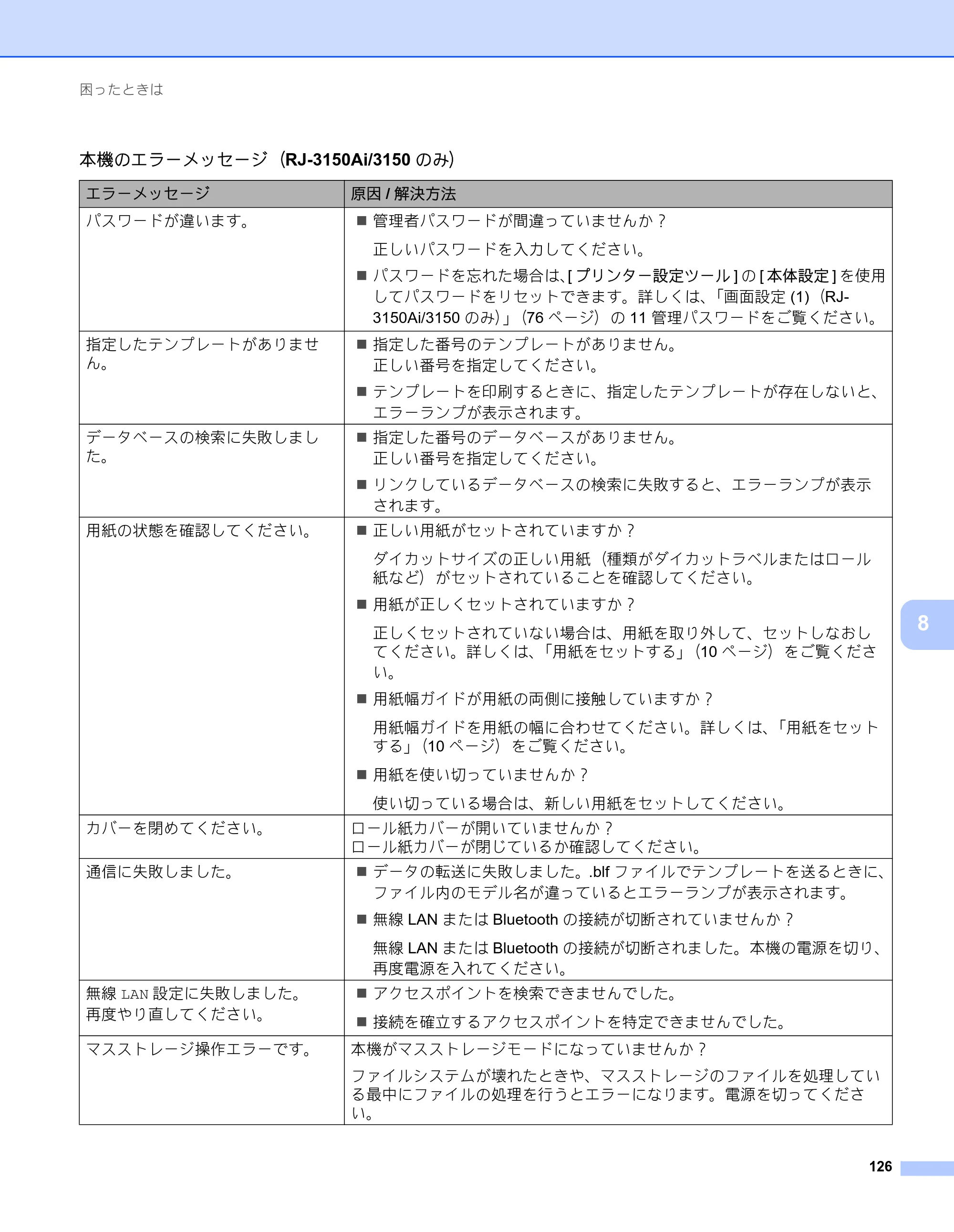 ブラザー RJ-3050 / RJ-3050Ai / RJ-3150 オンラインユーザーズガイド (PDF) — 原本ページ — 135ページ