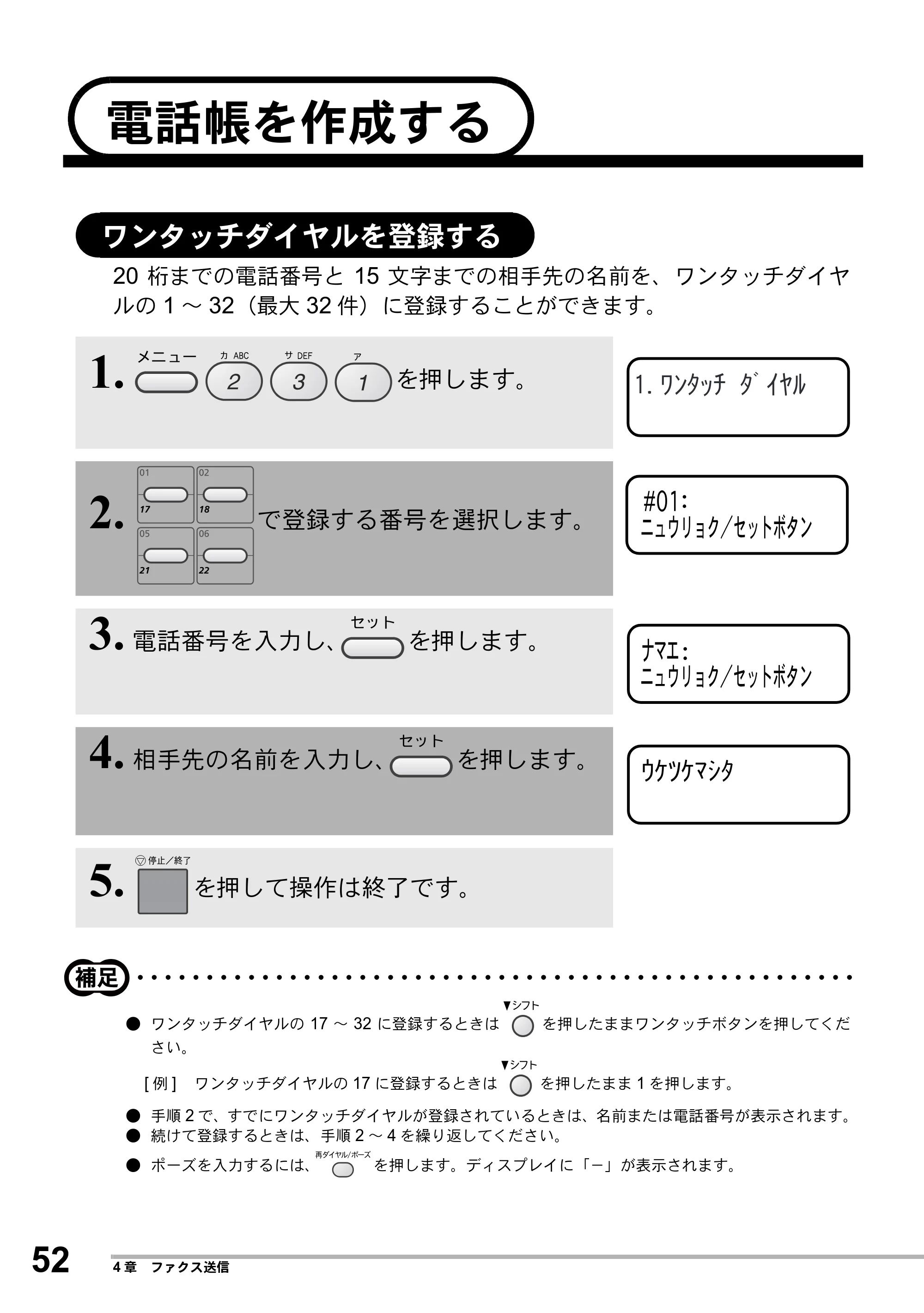 ブラザー MFC-8500J 取扱説明書（本体） — 電話帳を作成する — 原本ページ — 76ページ
