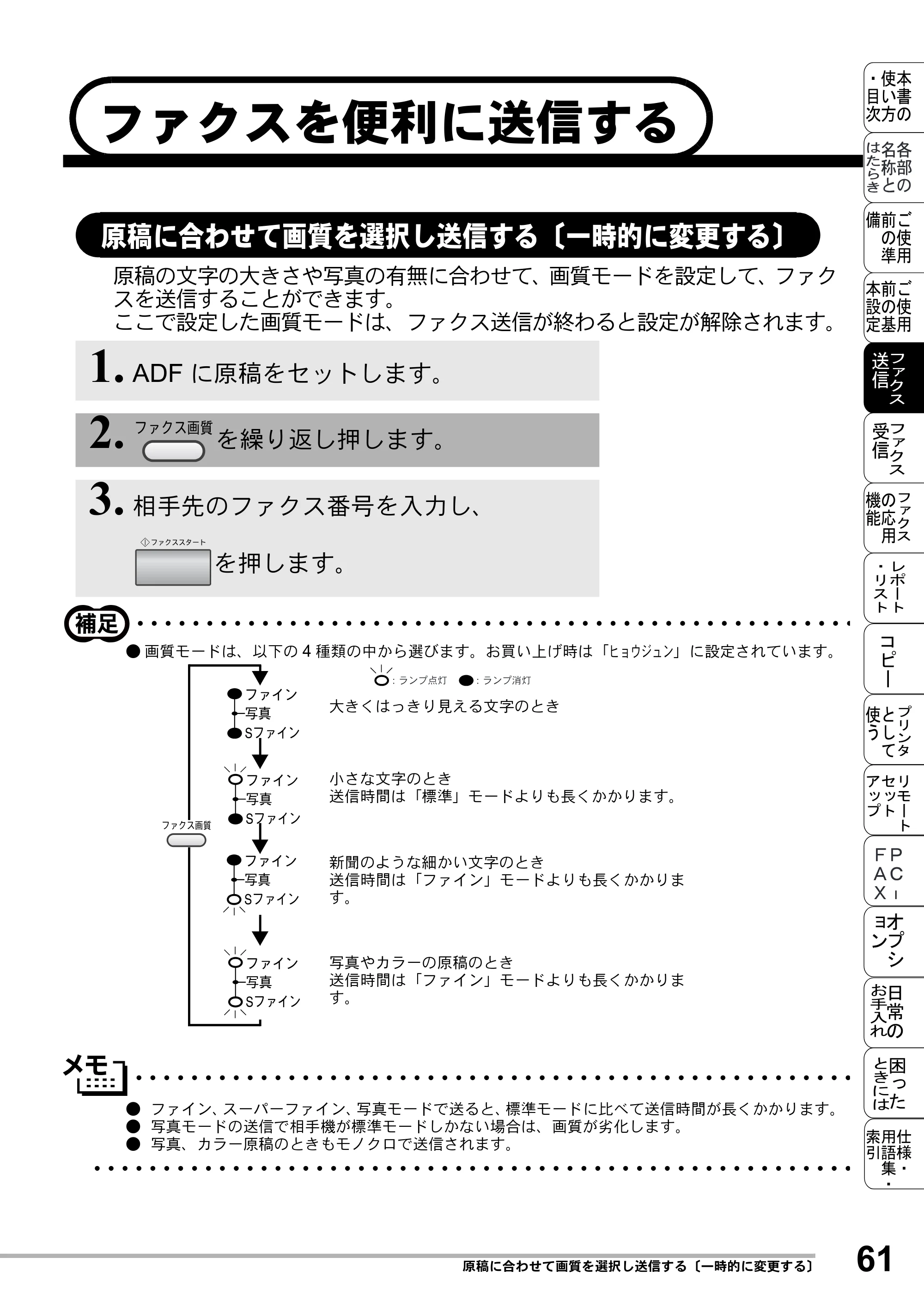ブラザー MFC-8500J 取扱説明書（本体） — ファクスを便利に送信する — 原本ページ — 85ページ