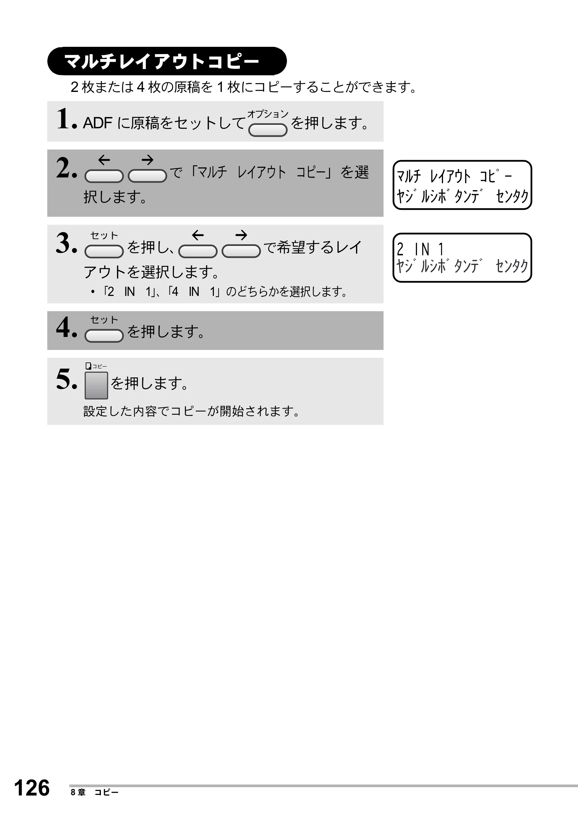 ブラザー MFC-8500J 取扱説明書（本体） — マルチレイアウトコピー — 原本ページ — 150ページ
