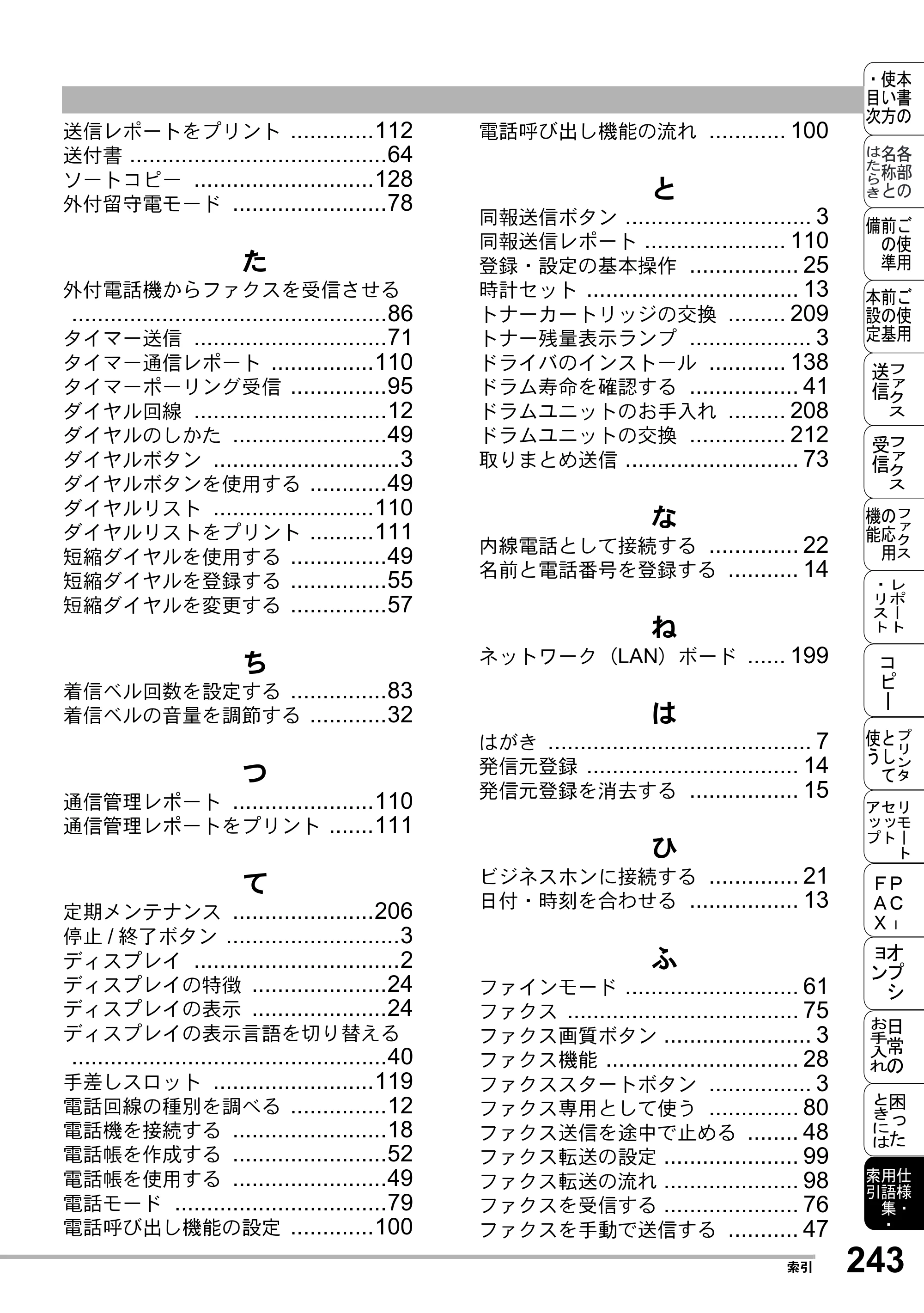 ブラザー MFC-8500J 取扱説明書（本体） — 原本ページ — 267ページ