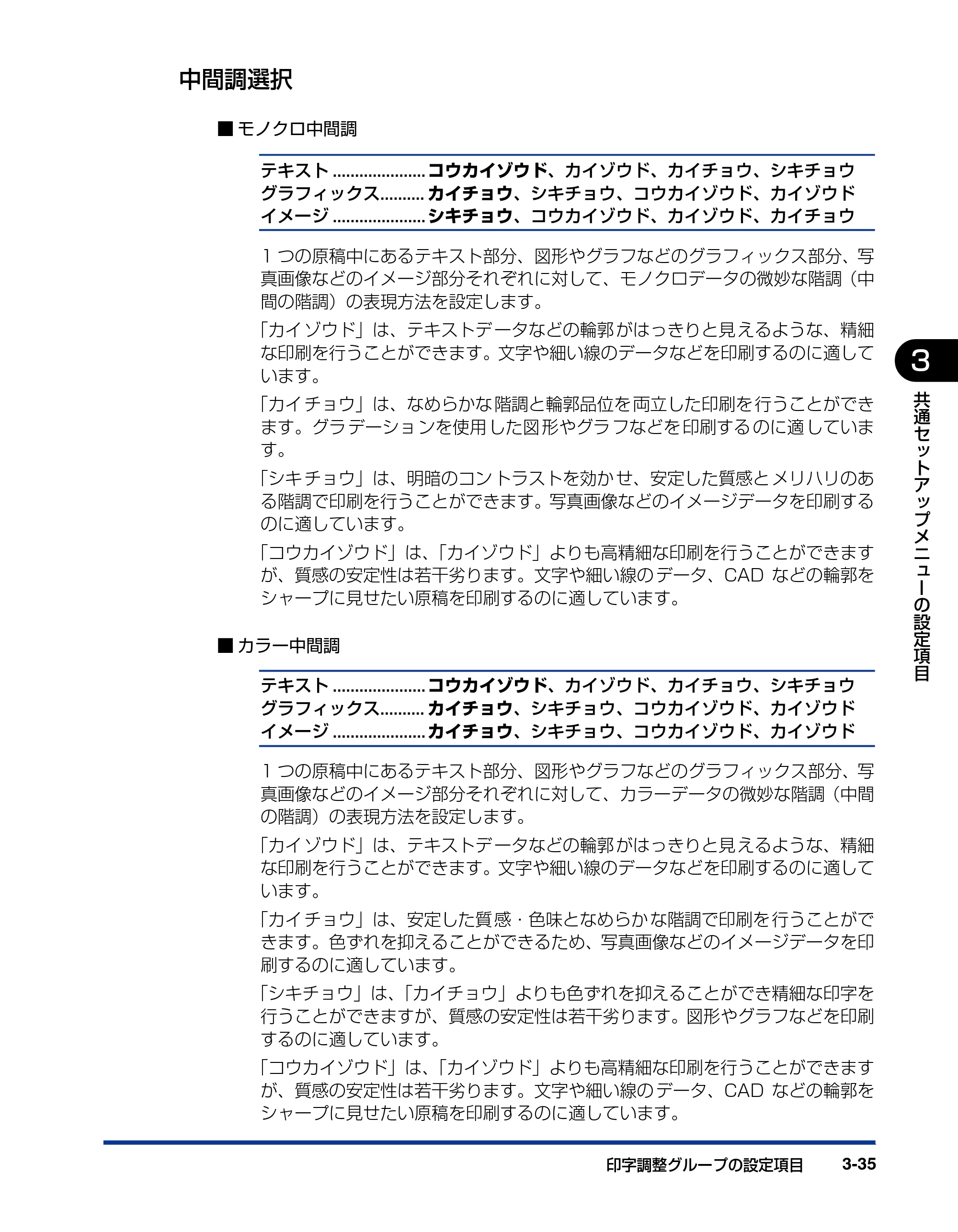 キヤノン LBP5400 LIPS機能ガイド 2009年12月18日掲載 (PDF形式/4.64Mバイト) — 中間調選択 — 原本ページ — 83ページ