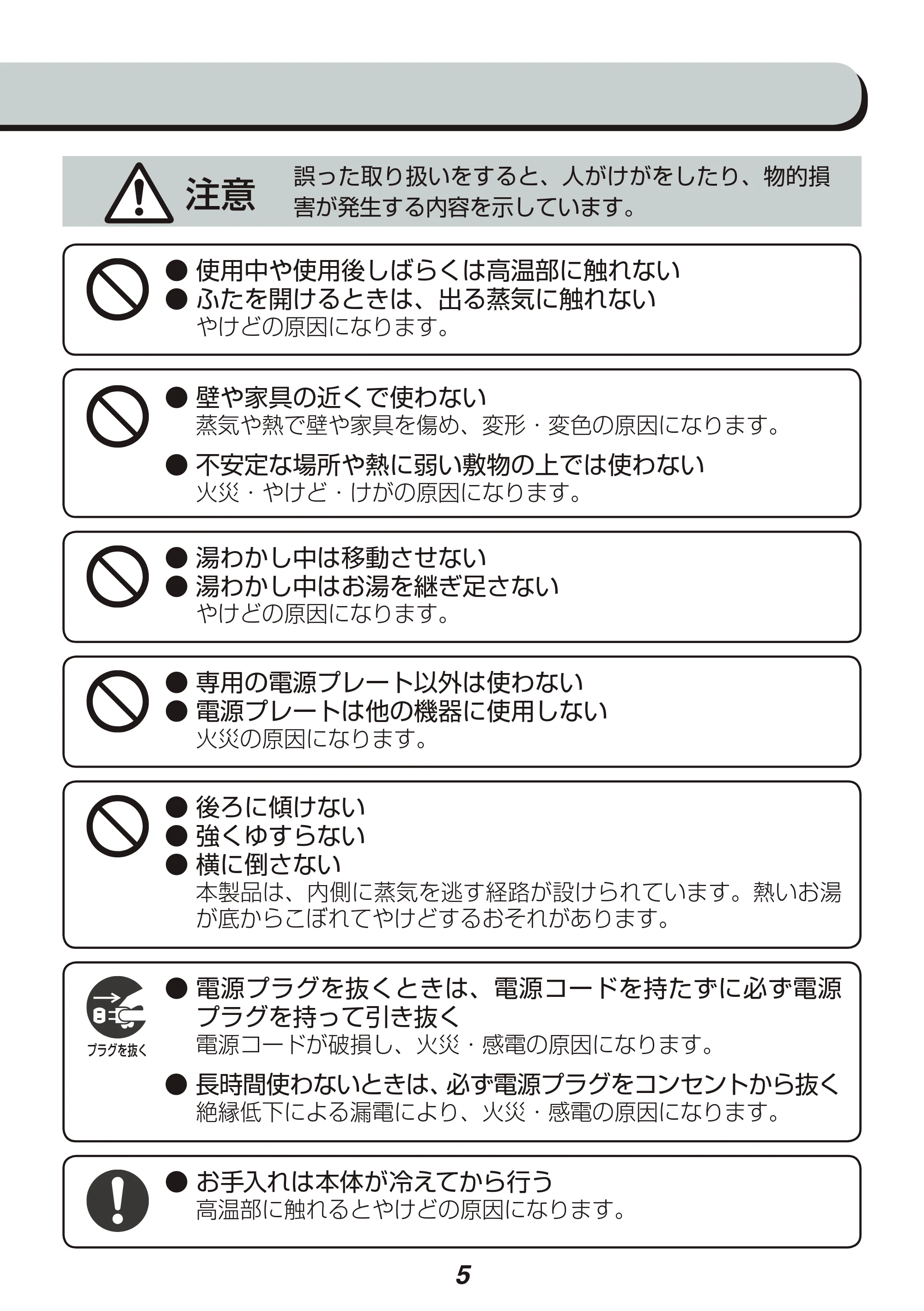 アイリスオーヤマ IKE-R800-PA 取扱説明書 — 原本ページ — 5ページ