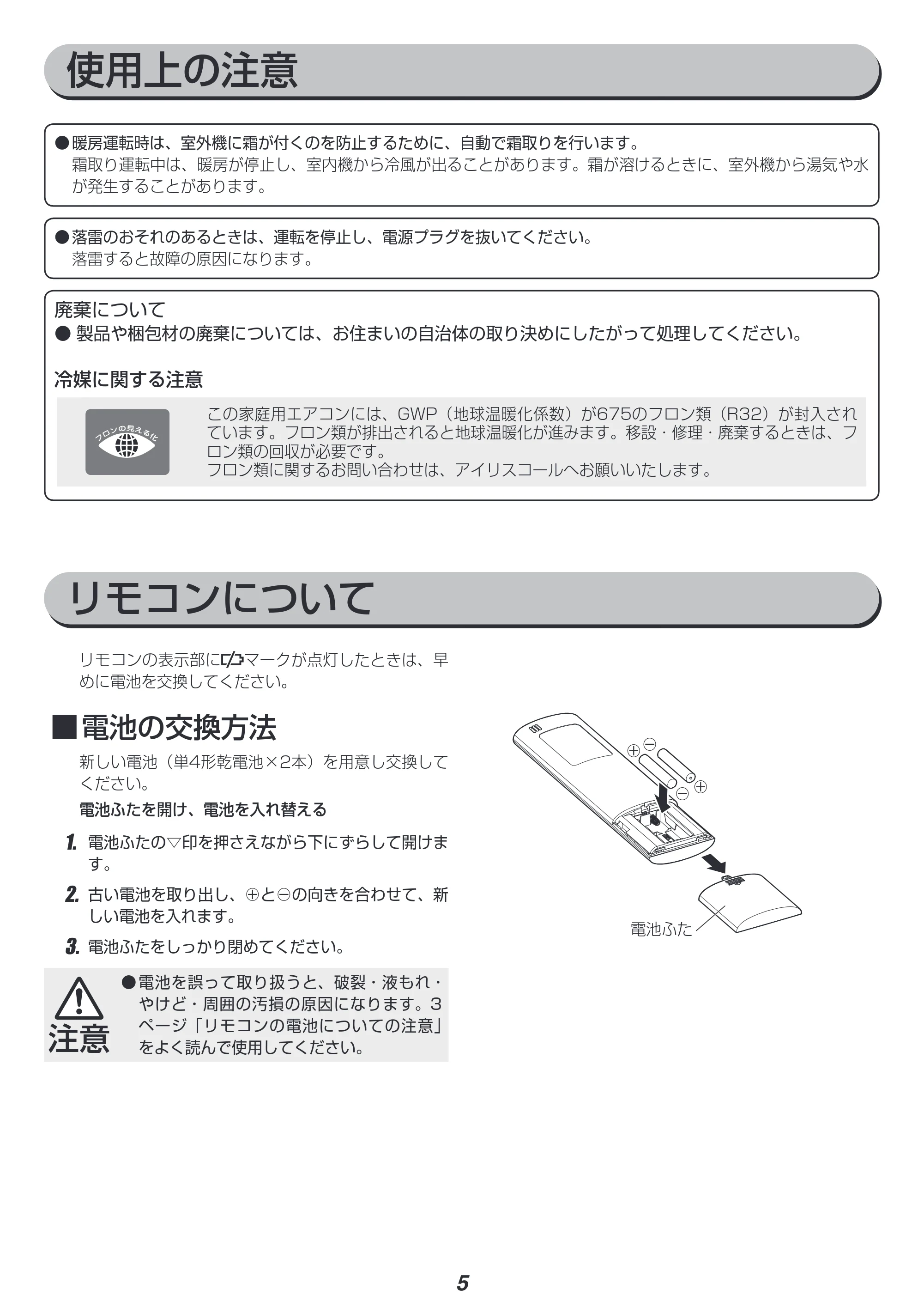 アイリスオーヤマ IRA-2201W 取扱説明書 — 原本ページ — 5ページ