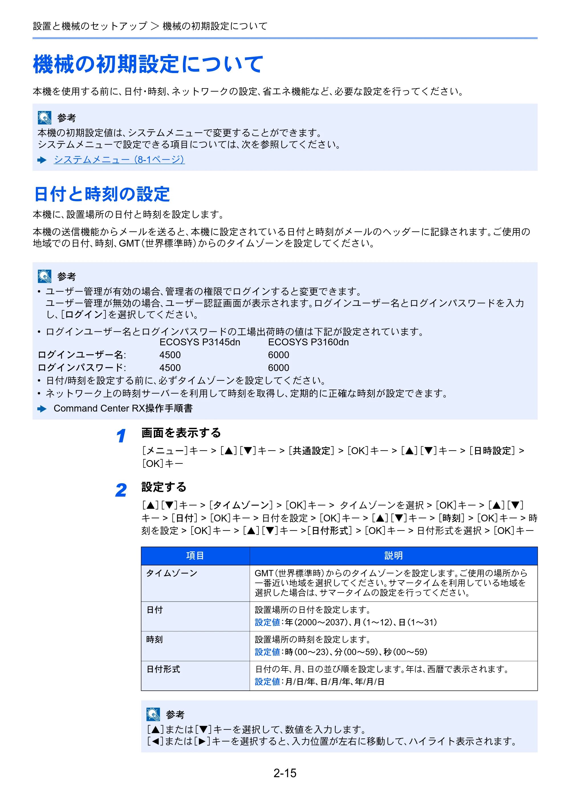京セラ ECOSYS P3145dn / ECOSYS P3160dn ECOSYS P3160dn/P3145dn 使用説明書 — 機械の初期設定について — 原本ページ — 47ページ