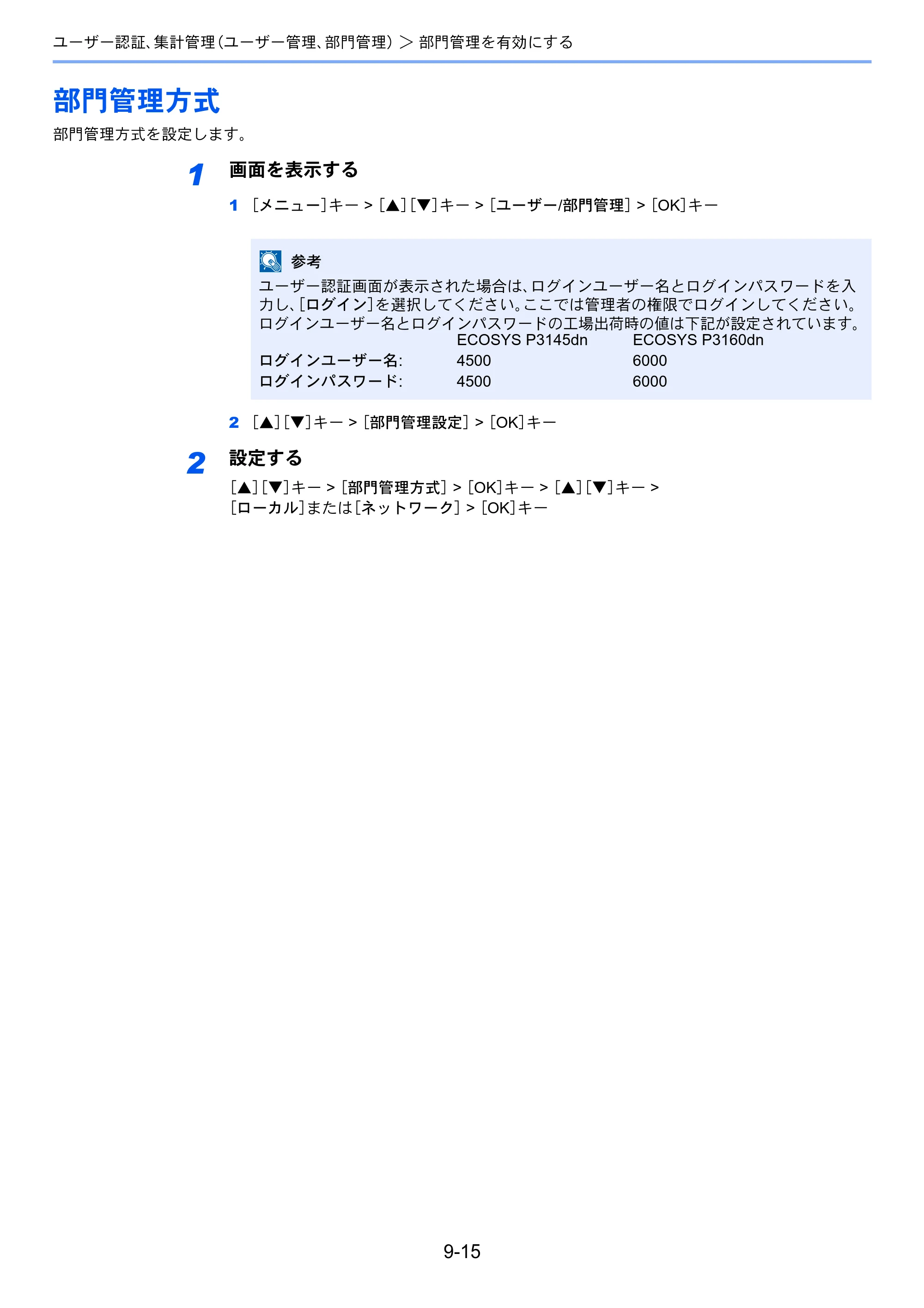 京セラ ECOSYS P3145dn / ECOSYS P3160dn ECOSYS P3160dn/P3145dn 使用説明書 — 部門管理方式 — 原本ページ — 202ページ