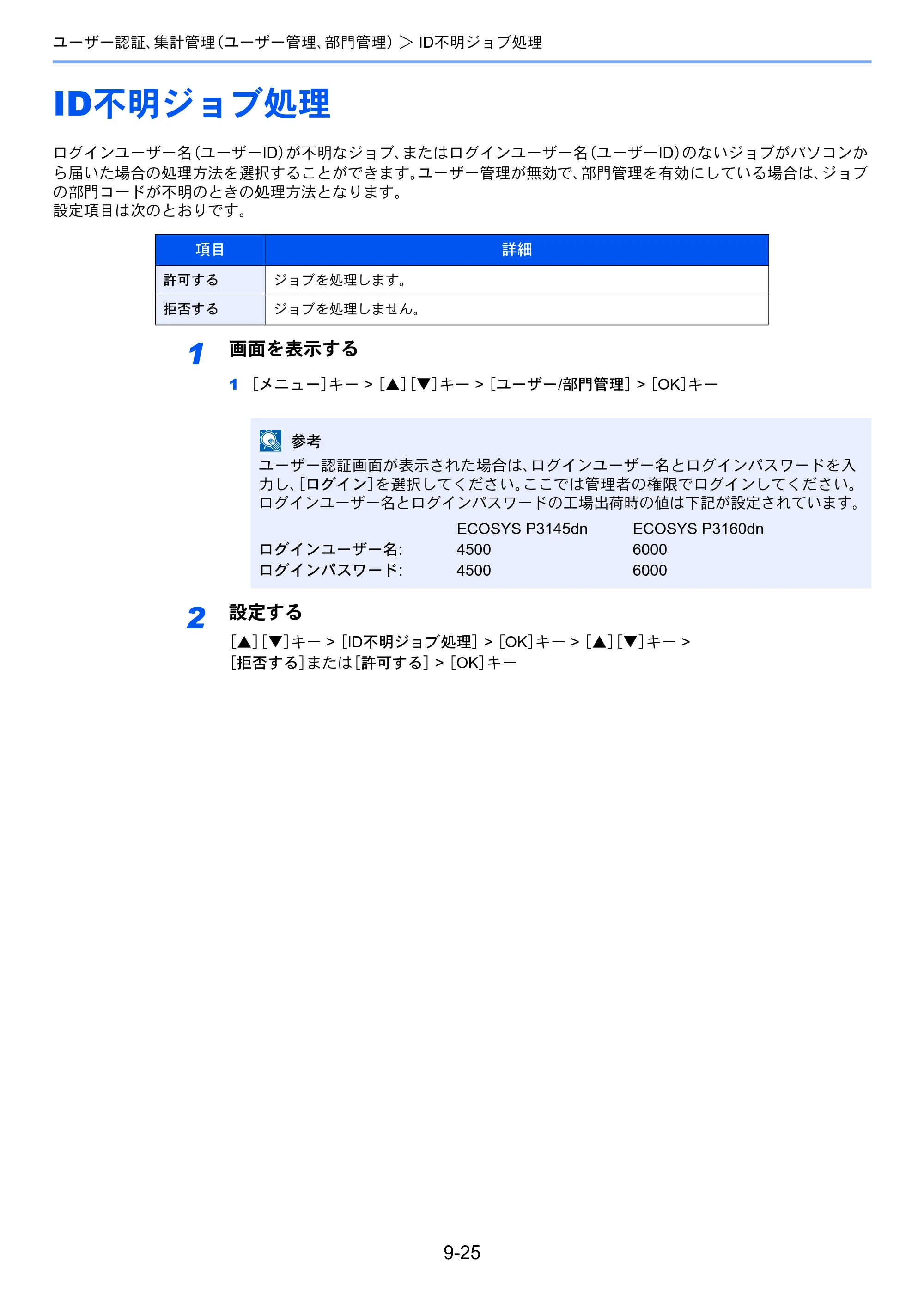 京セラ ECOSYS P3145dn / ECOSYS P3160dn ECOSYS P3160dn/P3145dn 使用説明書 — ID不明ジョブ処理 — 原本ページ — 212ページ