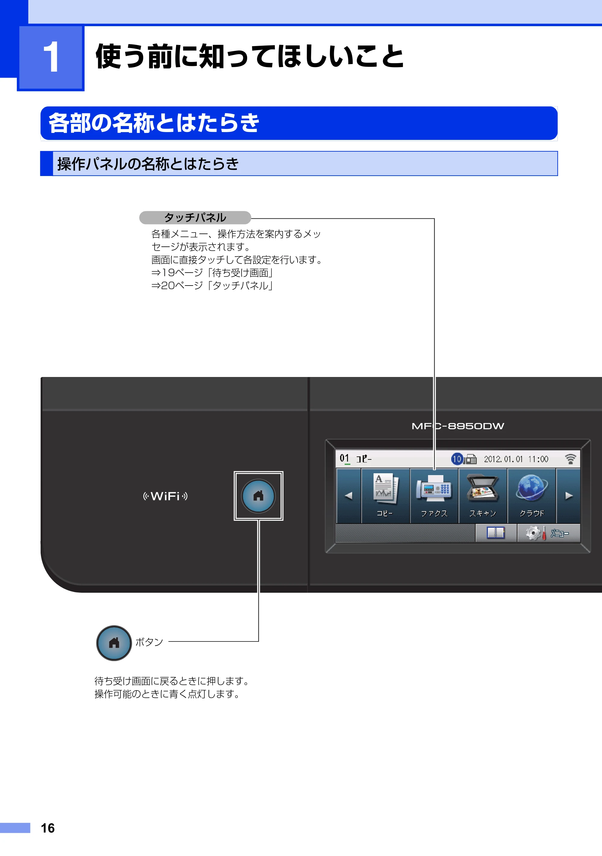 ブラザー MFC-8950DW ユーザーズガイド ～基本編～ — 第1章 使う前に知ってほしいこと — 原本ページ — 16ページ