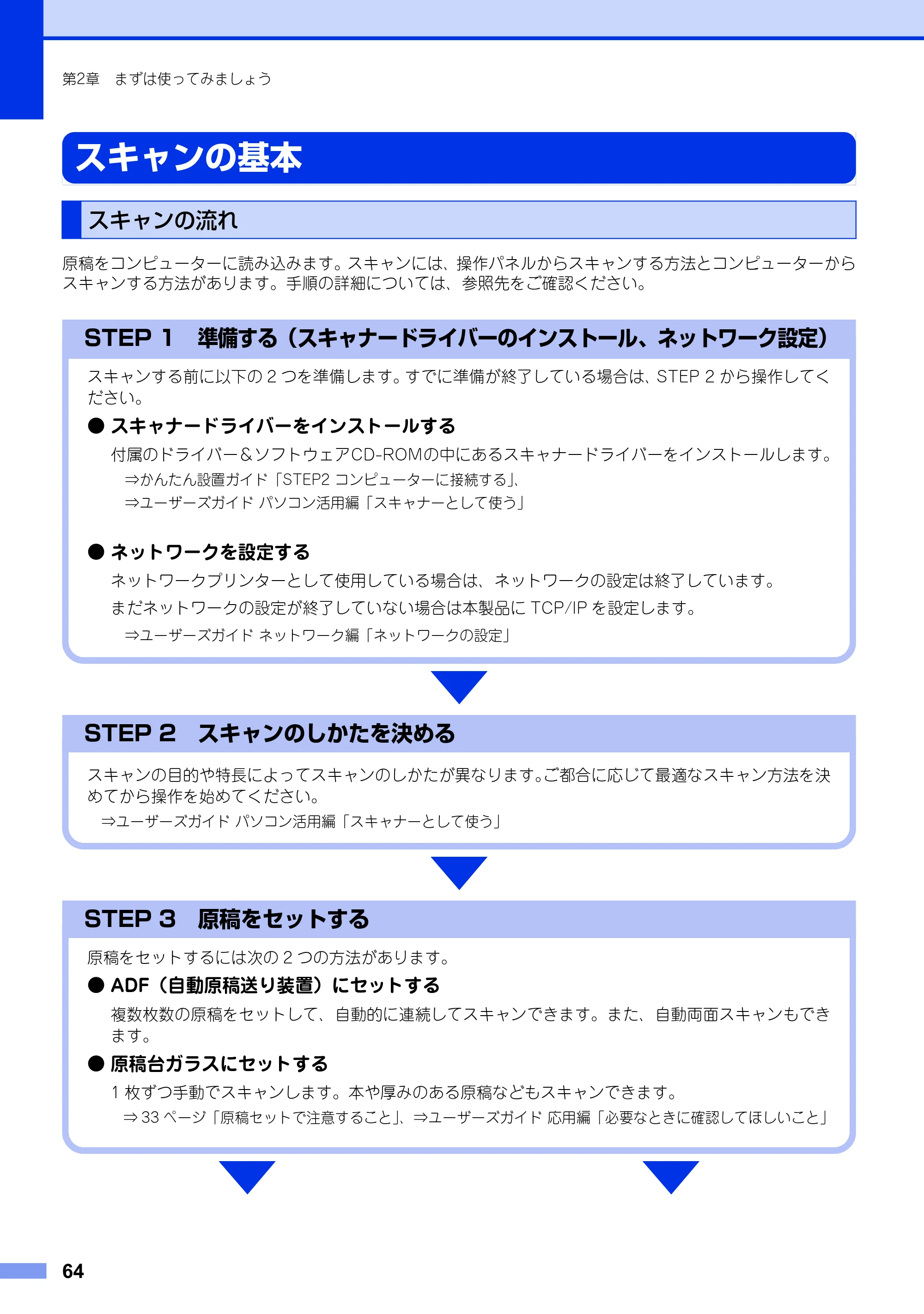 ブラザー MFC-8950DW ユーザーズガイド ～基本編～ — スキャンの基本 — 原本ページ — 64ページ