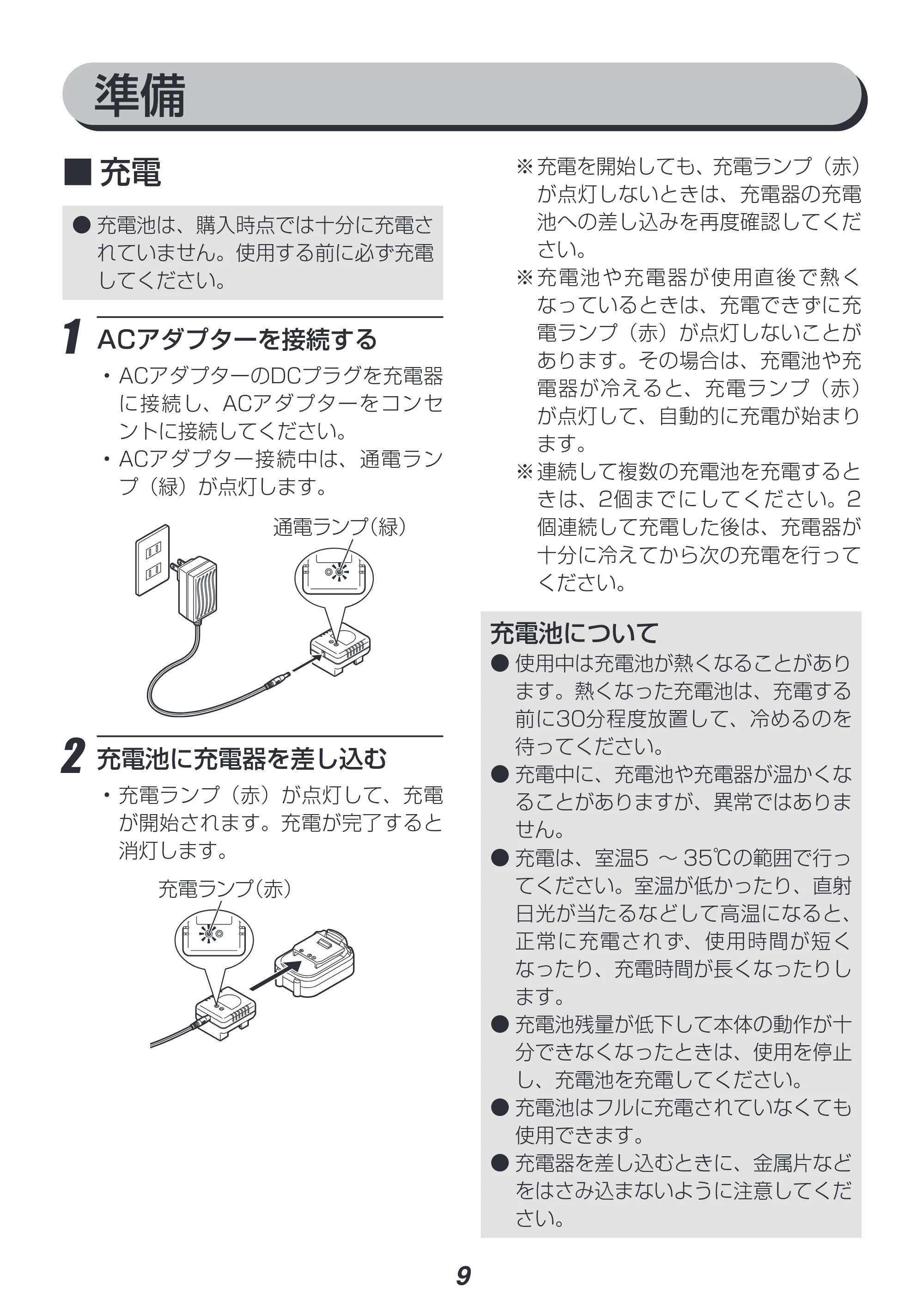 アイリスオーヤマ JAC10 取扱説明書 — 原本ページ — 9ページ