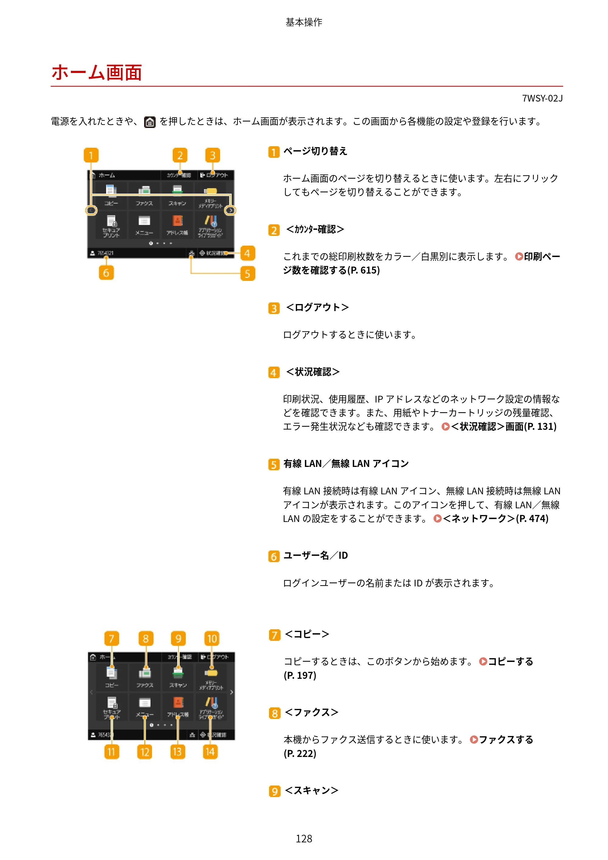 キヤノン MF656Cdw・MF654Cdw ユーザーズガイド 2026年6月25日更新（PDF：7.52MB） — ホーム画面 — 原本ページ — 136ページ
