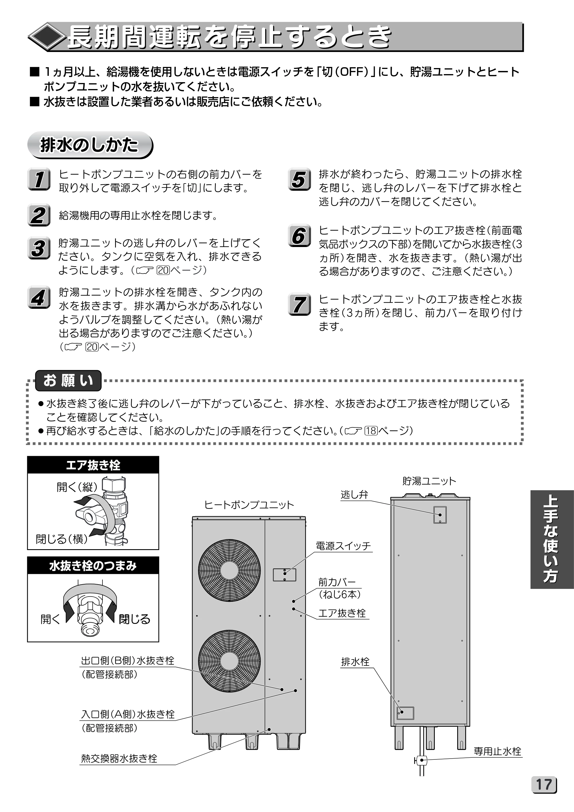 日立 RHK-15VGP 取扱説明書 — 長期間運転を停止するとき — 原本ページ — 17ページ