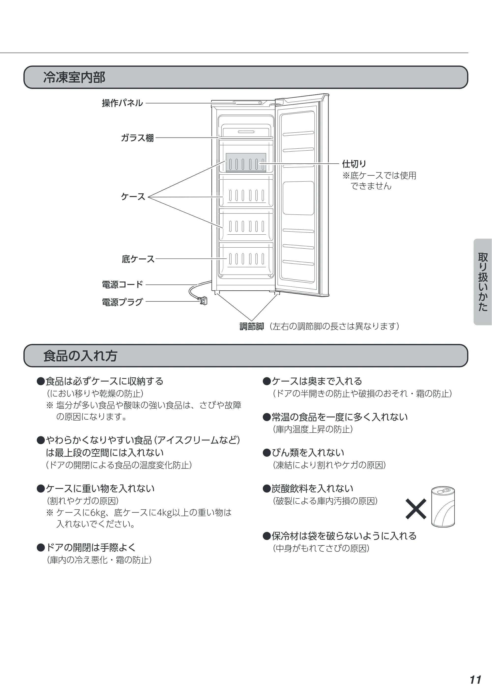 アイリスオーヤマ IUSN-8B-HA 取扱説明書 — 原本ページ — 11ページ