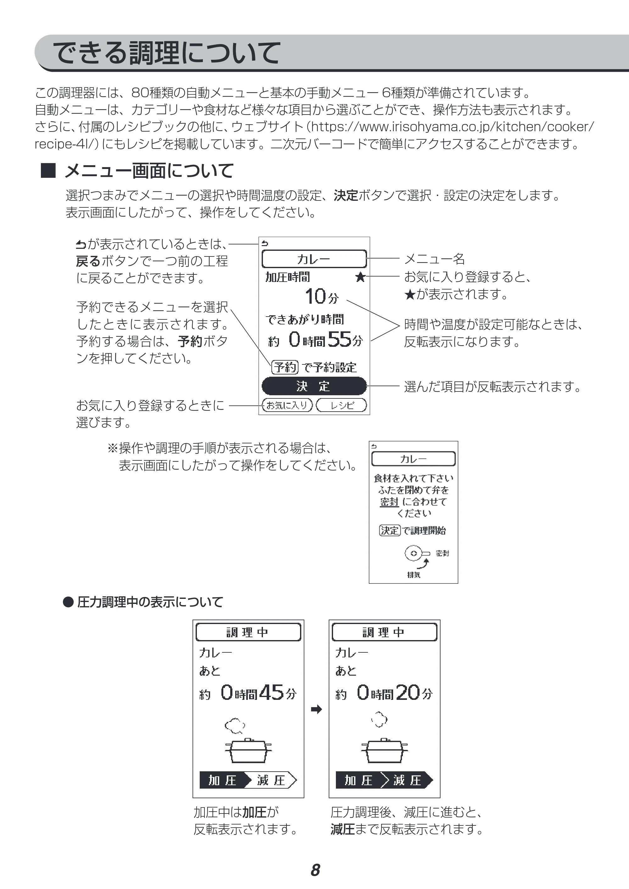 アイリスオーヤマ KPC-MA4 取扱説明書 — 原本ページ — 8ページ