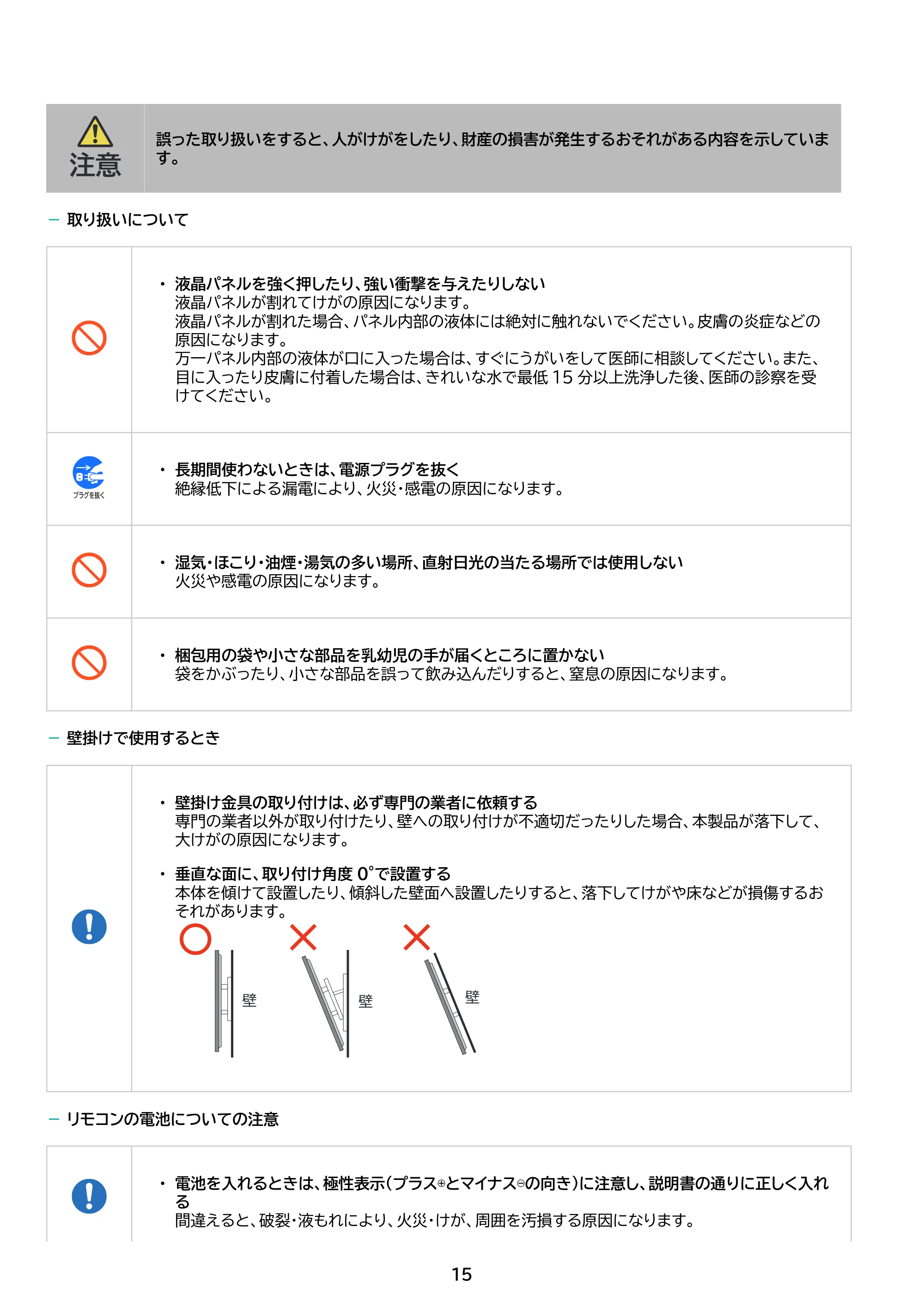 アイリスオーヤマ LT-65UGX-F1 取扱説明書 — 原本ページ — 15ページ