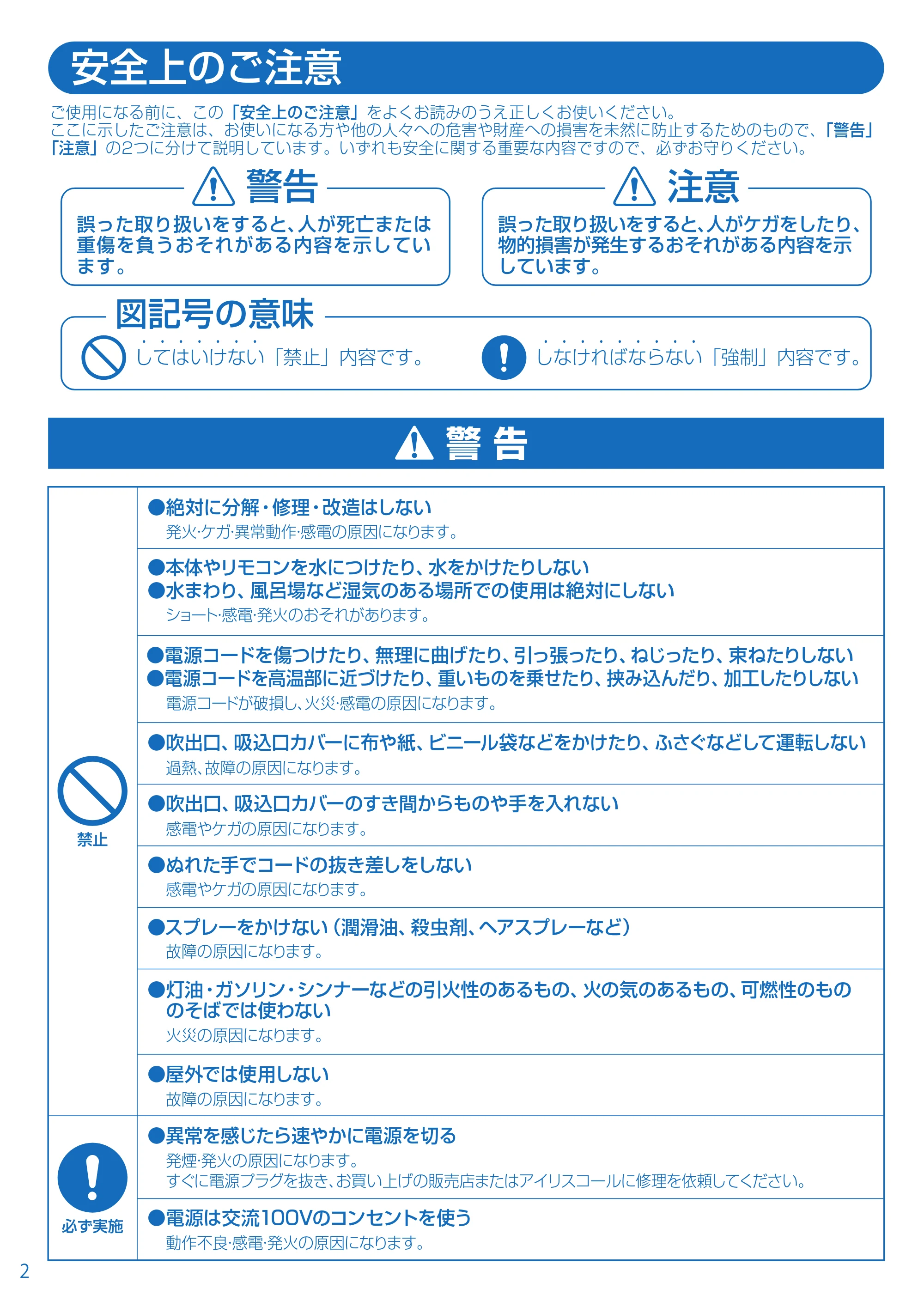 アイリスオーヤマ TW-80AR 取扱説明書 — TW-80AR_02.pdf — 原本ページ — 2ページ