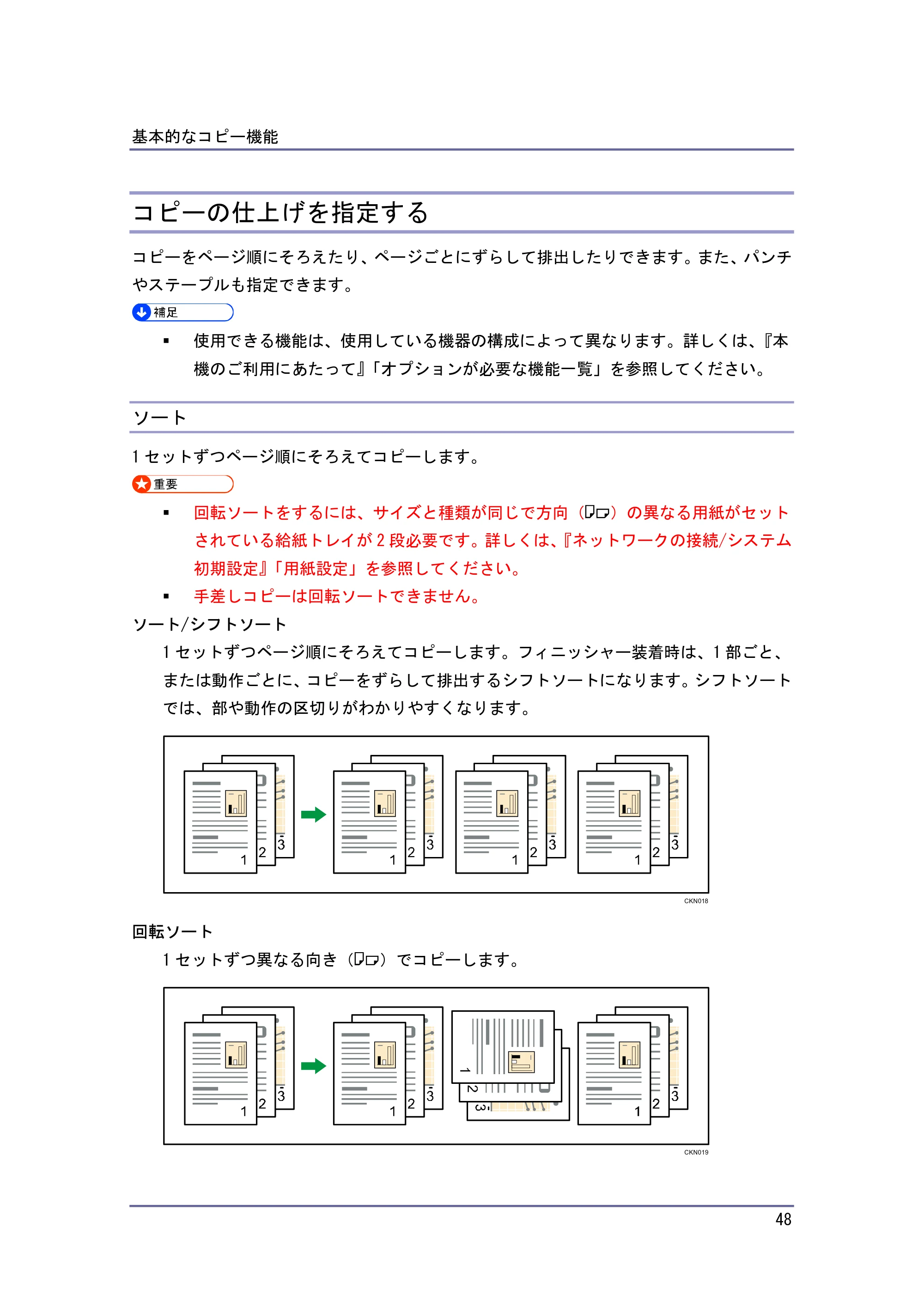 キヤノン iR W940/W940N コピー&ドキュメントボックス (PDF形式/7.22Mバイト) — コピーの仕上げを指定する — 原本ページ — 48ページ