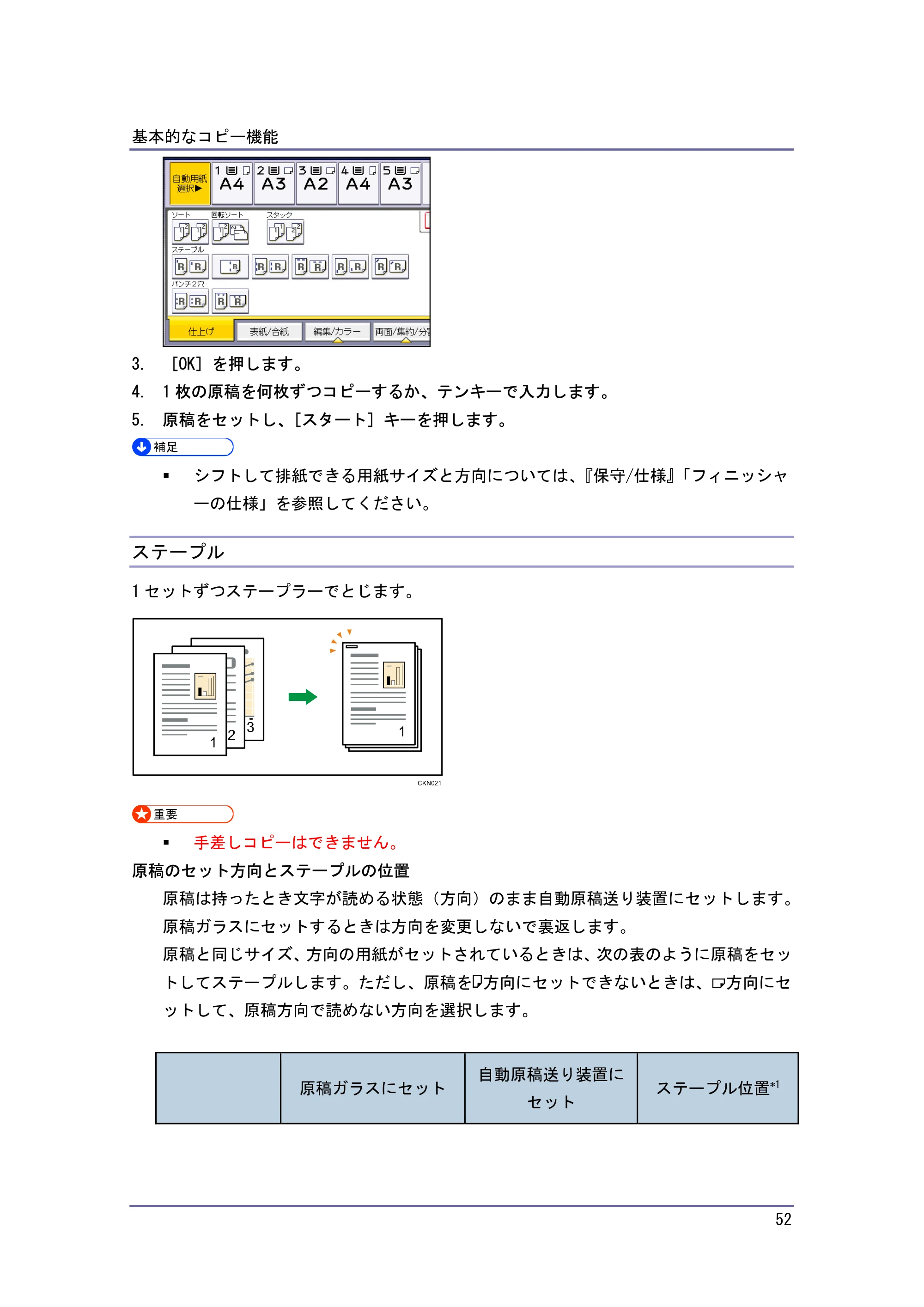 キヤノン iR W940/W940N コピー&ドキュメントボックス (PDF形式/7.22Mバイト) — ステープル — 原本ページ — 52ページ