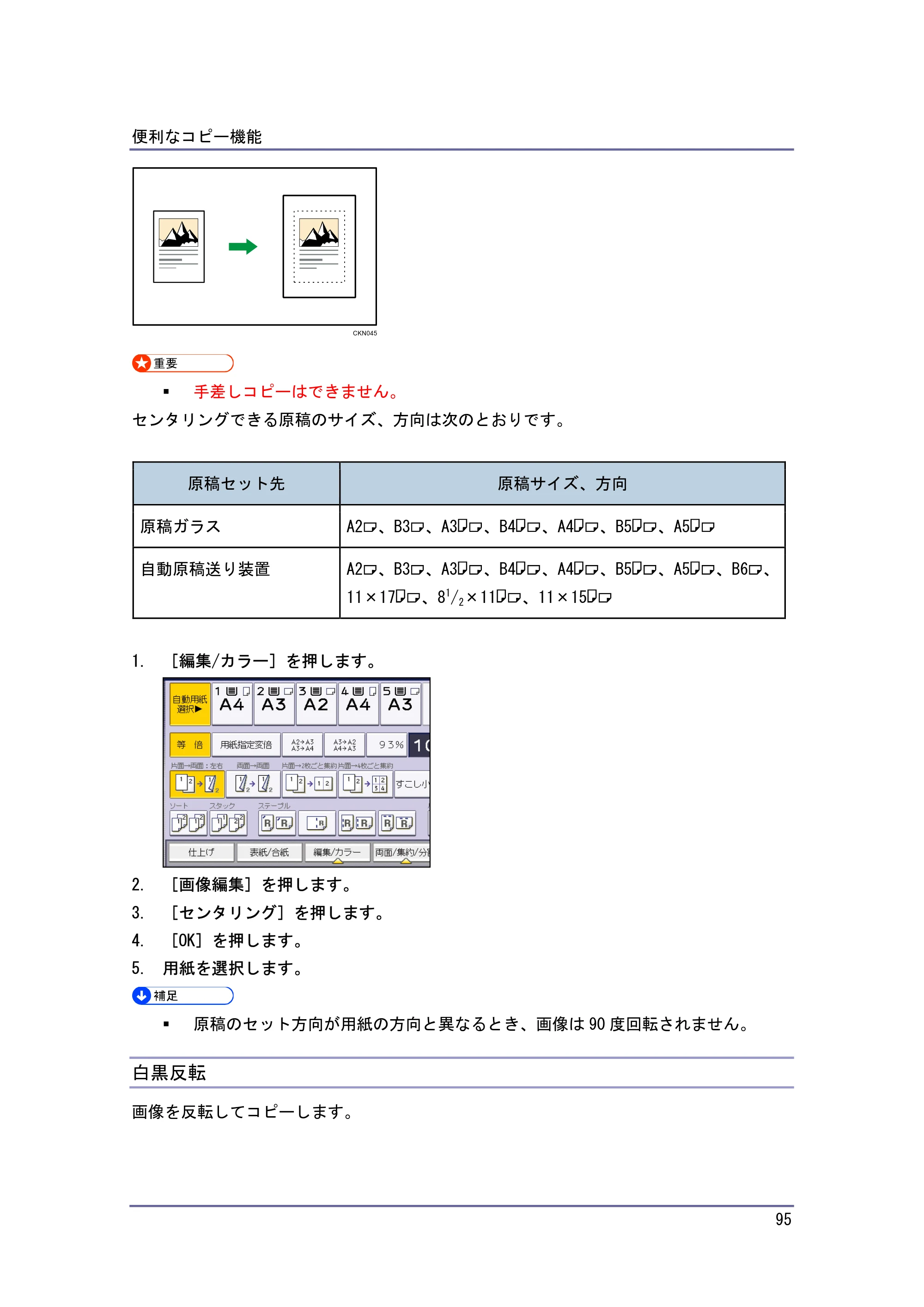 キヤノン iR W940/W940N コピー&ドキュメントボックス (PDF形式/7.22Mバイト) — 白黒反転 — 原本ページ — 95ページ