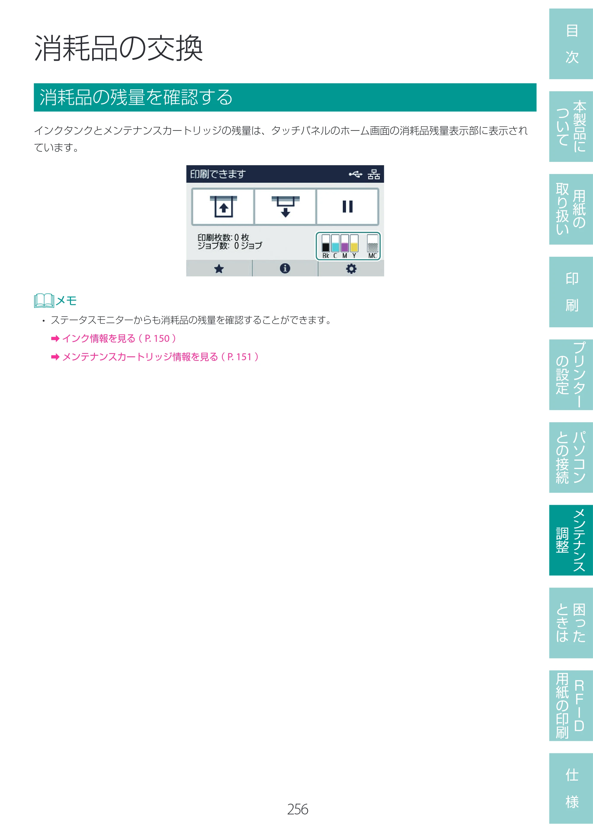 キヤノン LX-D400 LX-D400 ユーザーズガイド 2026年9月17日更新（PDF：14.1MB） — 消耗品の交換 — 原本ページ — 260ページ
