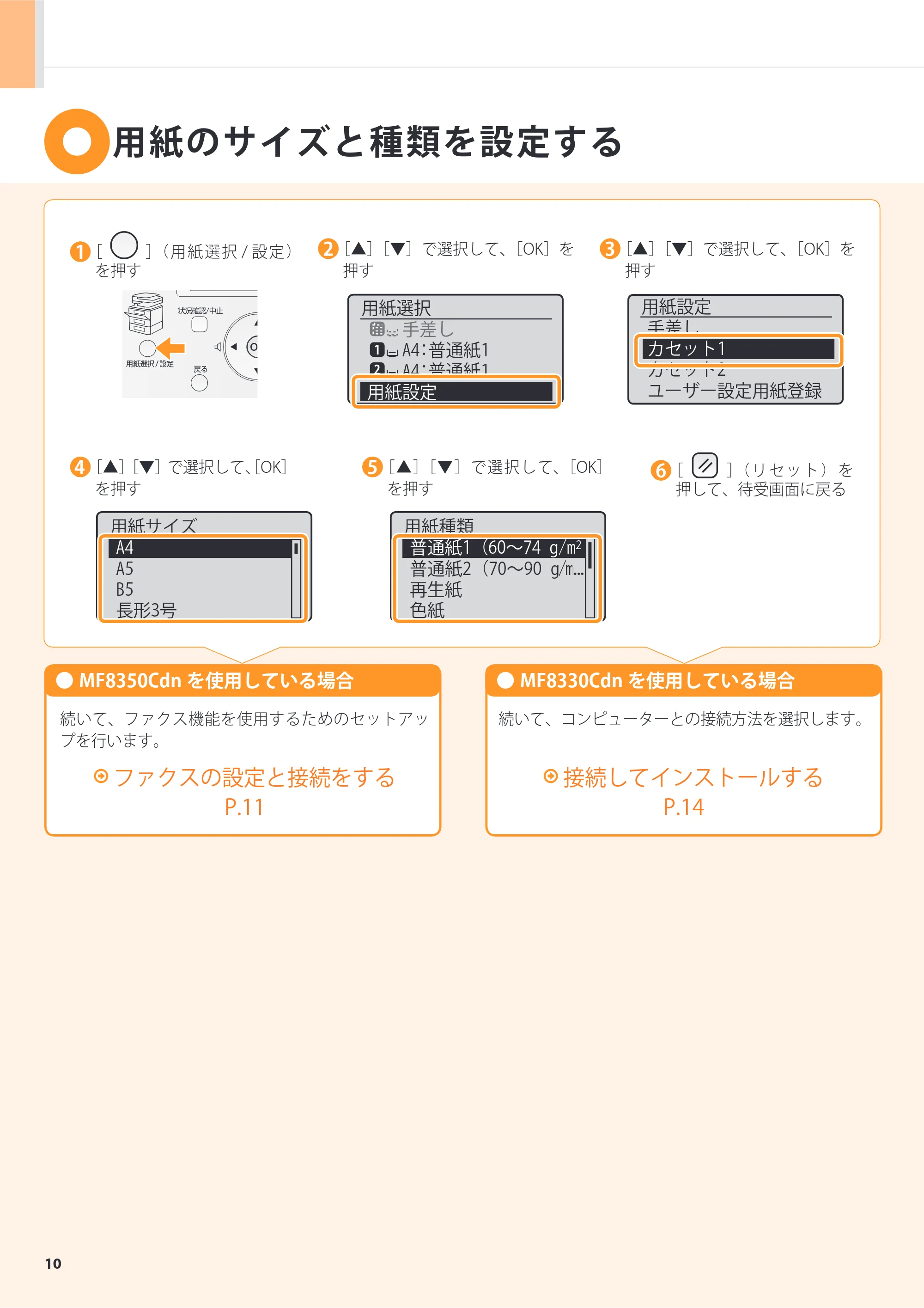 キヤノン MF8350Cdn/MF8330Cdn スタートアップガイド 2011年1月14日更新 （PDF形式／4.23Mバイト） — 原本ページ — 12ページ