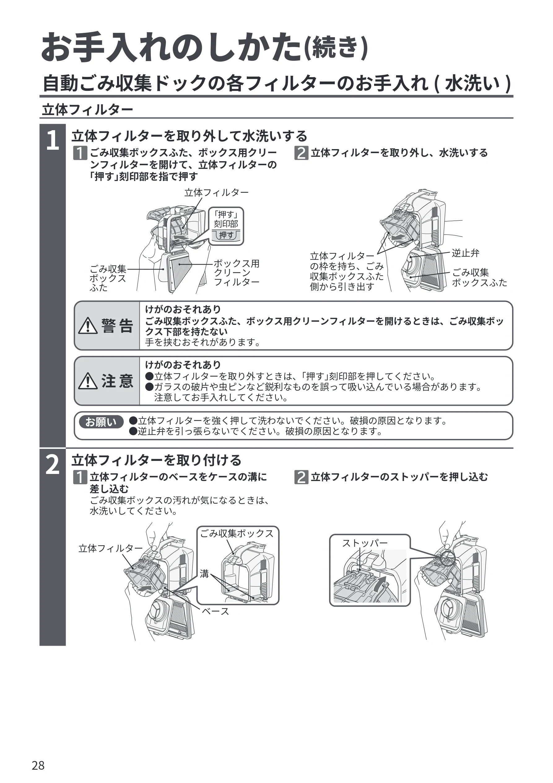 日立 PV-BG1000R 取扱説明書 — お手入れのしかた(続き) — 図版 28-1 — 28ページ