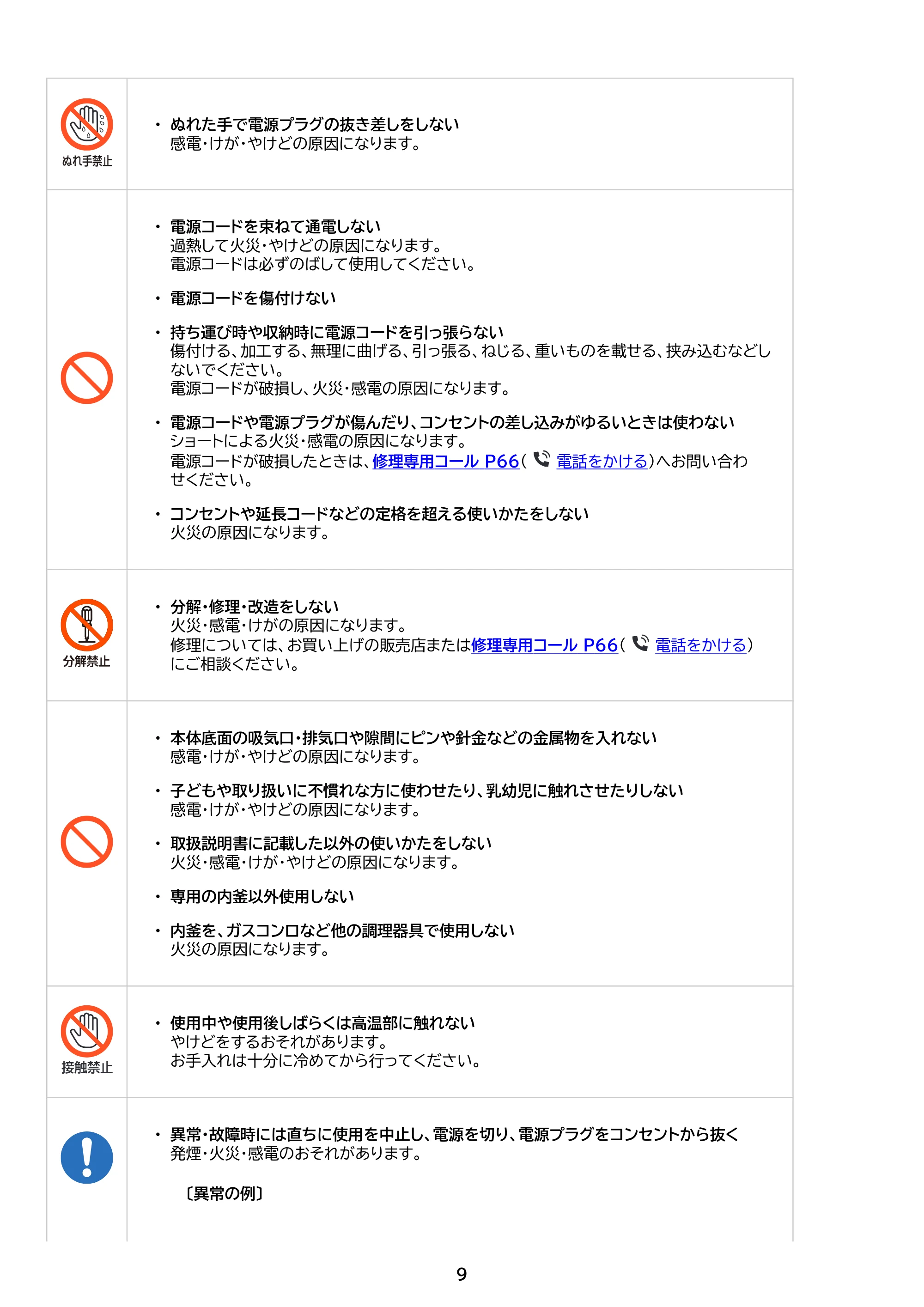 アイリスオーヤマ RC-PGA50 取扱説明書 — 原本ページ — 9ページ