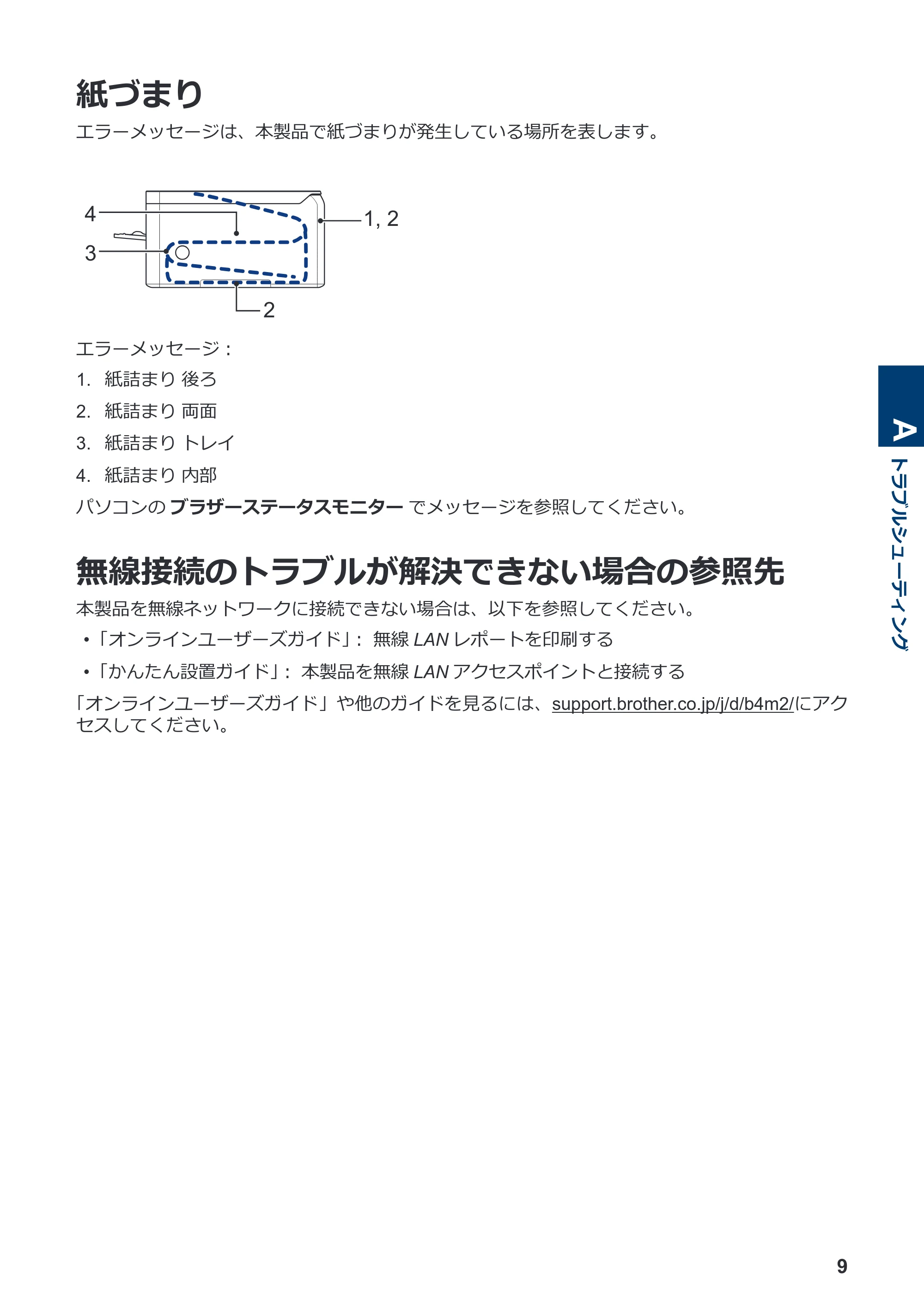 ブラザー HL-L3230CDW かんたん操作ガイド — 紙づまり — 原本ページ — 10ページ
