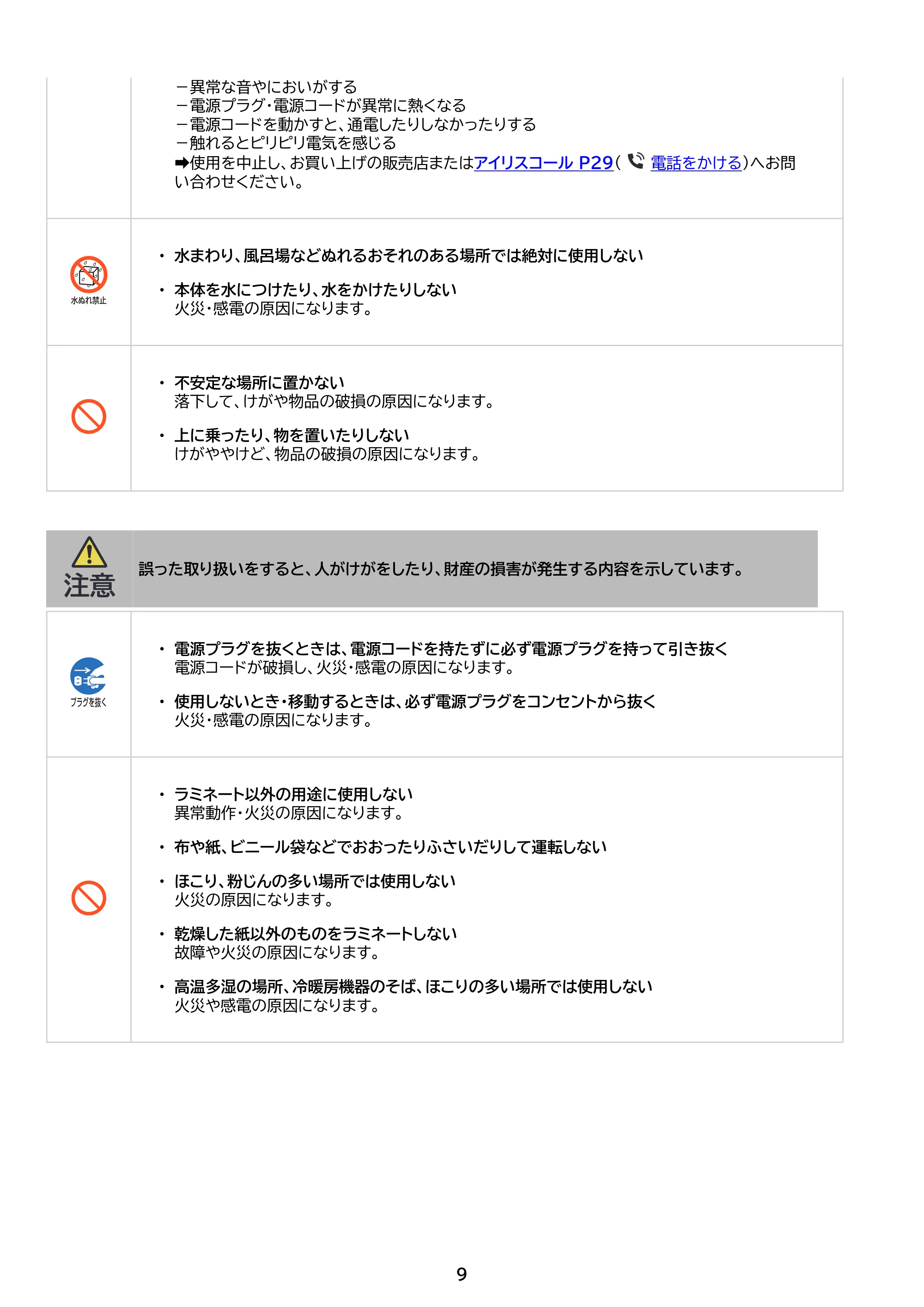 アイリスオーヤマ LM42D 取扱説明書 — 原本ページ — 9ページ
