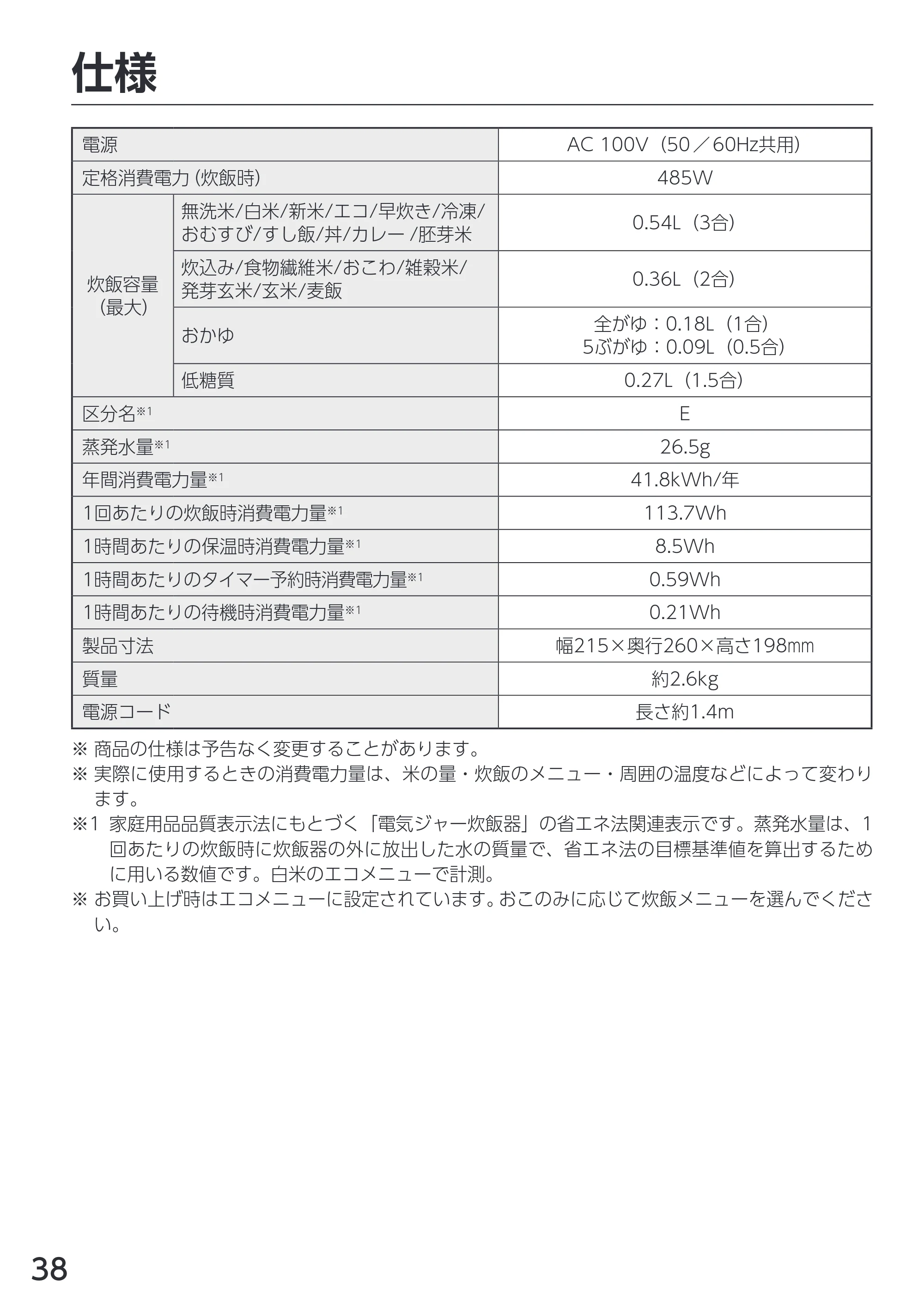アイリスオーヤマ RC-MGA30 取扱説明書 — 原本ページ — 38ページ