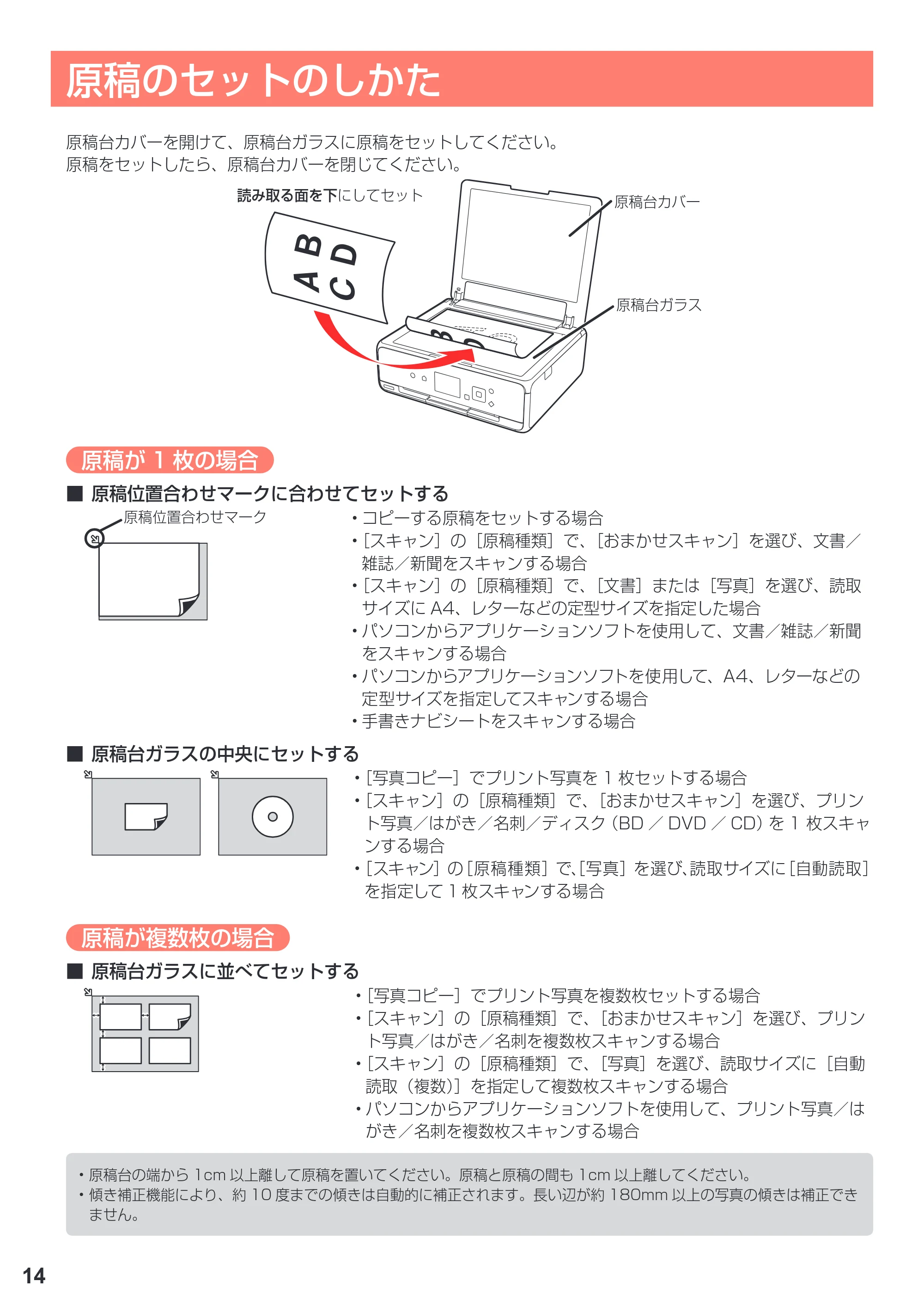 キヤノン PIXUS TS5030S/PIXUS TS5030 設置・基本操作マニュアル（PDF：4.96MB） — 原稿／用紙／メモリーカードのセットのしかた — 原本ページ — 16ページ
