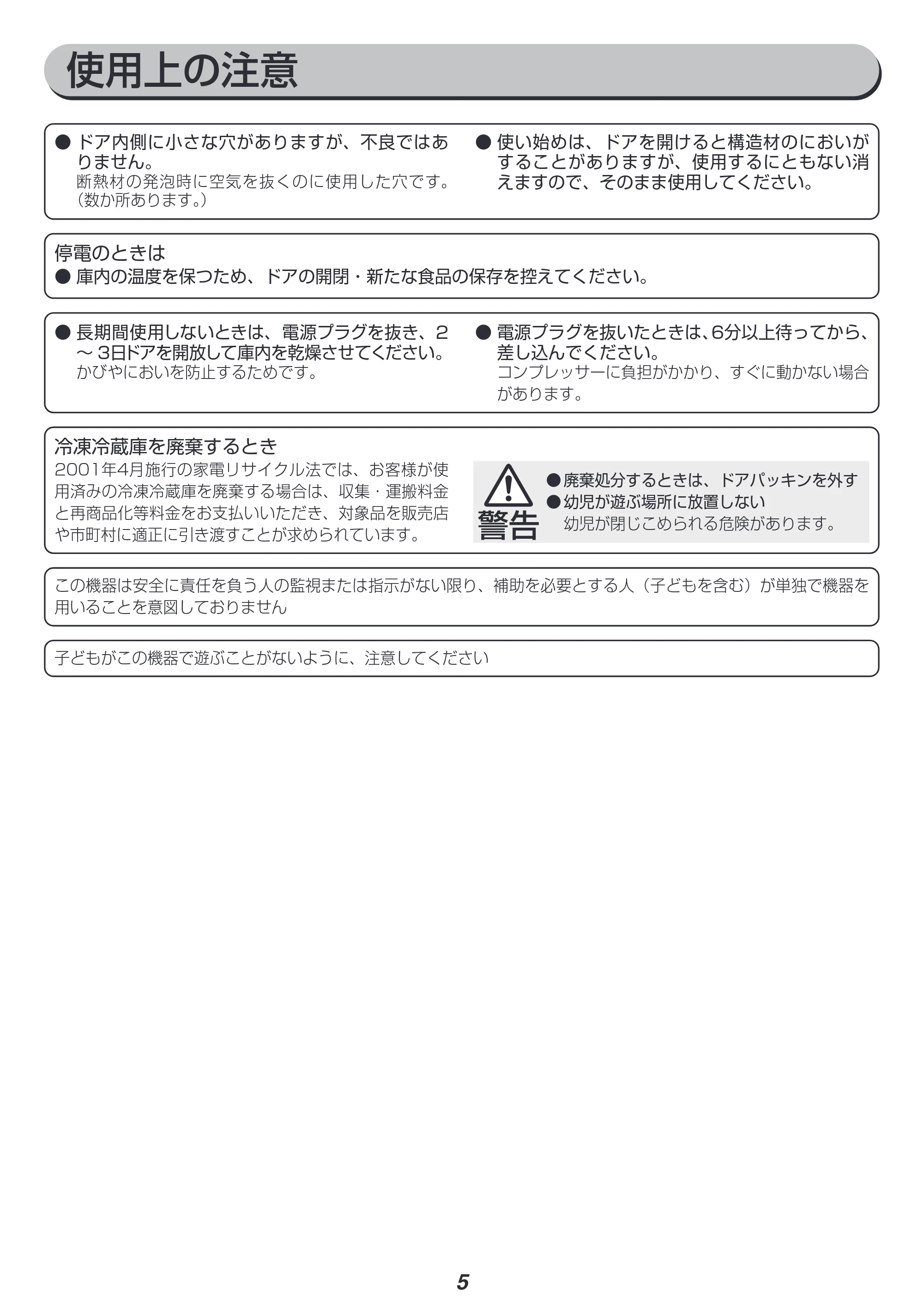 アイリスオーヤマ KRSN-C16A 取扱説明書 — 原本ページ — 5ページ