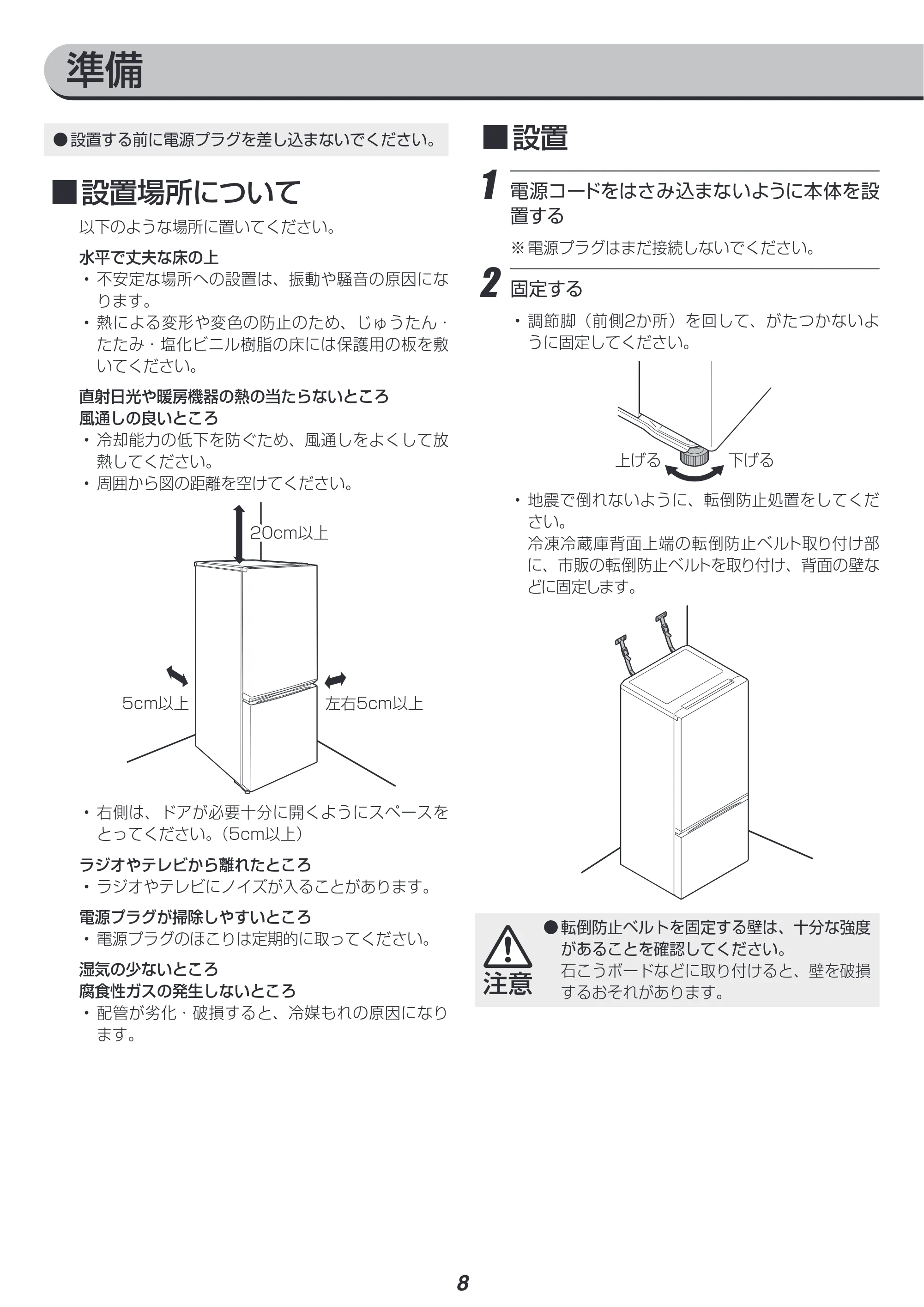 アイリスオーヤマ KRSN-C16A 取扱説明書 — 原本ページ — 8ページ