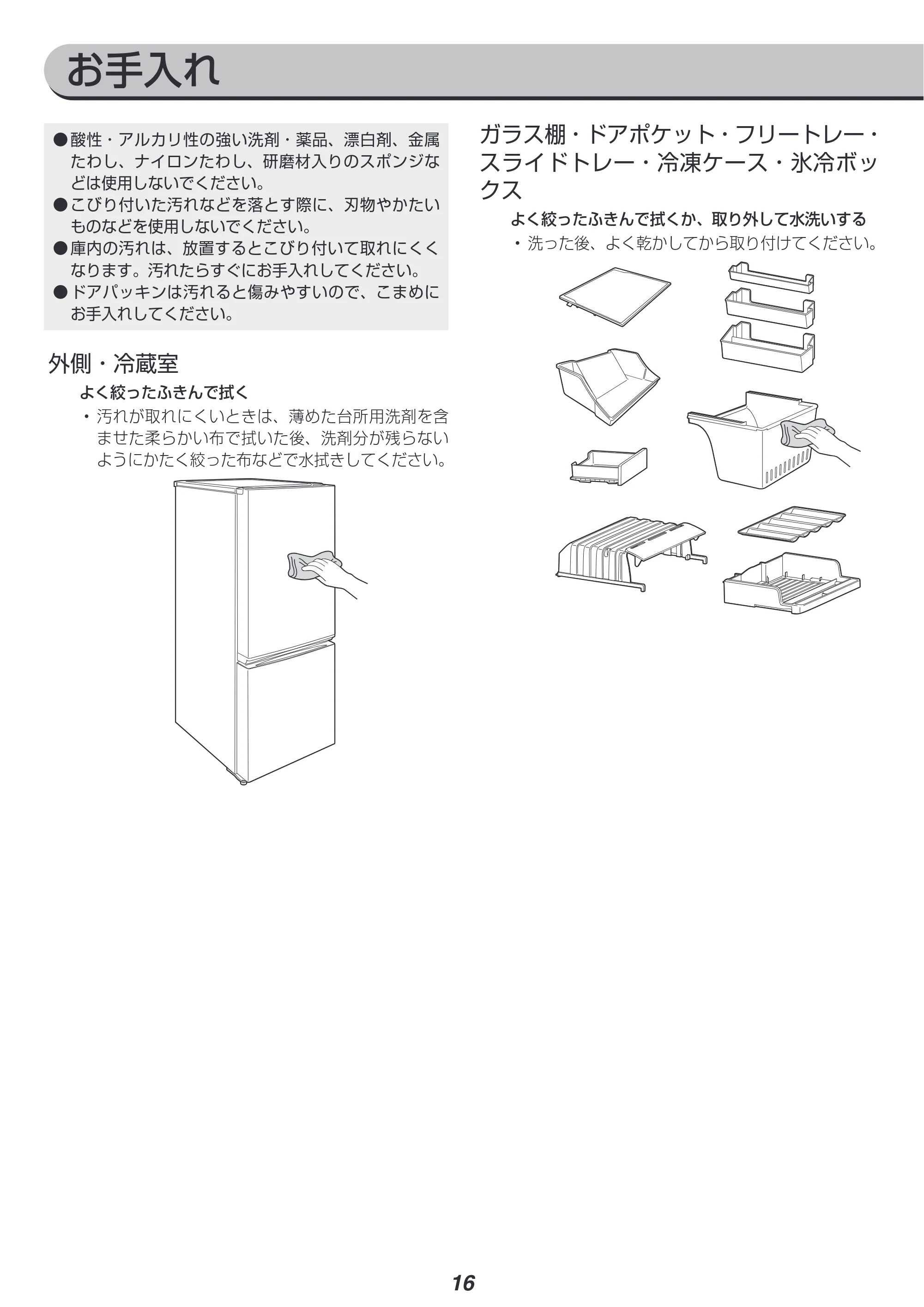 アイリスオーヤマ KRSN-C16A 取扱説明書 — 原本ページ — 16ページ