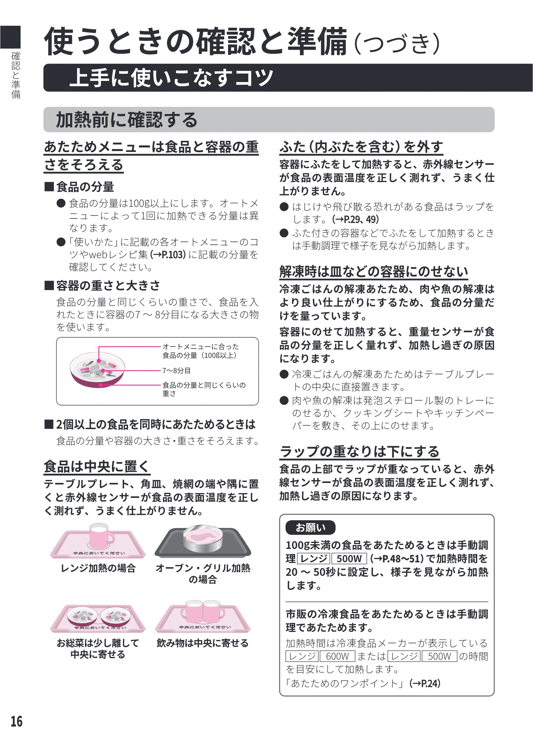 日立 MRO-WEE6 取扱説明書 — 上手に使いこなすコツ — 図版 16-1 — 16ページ