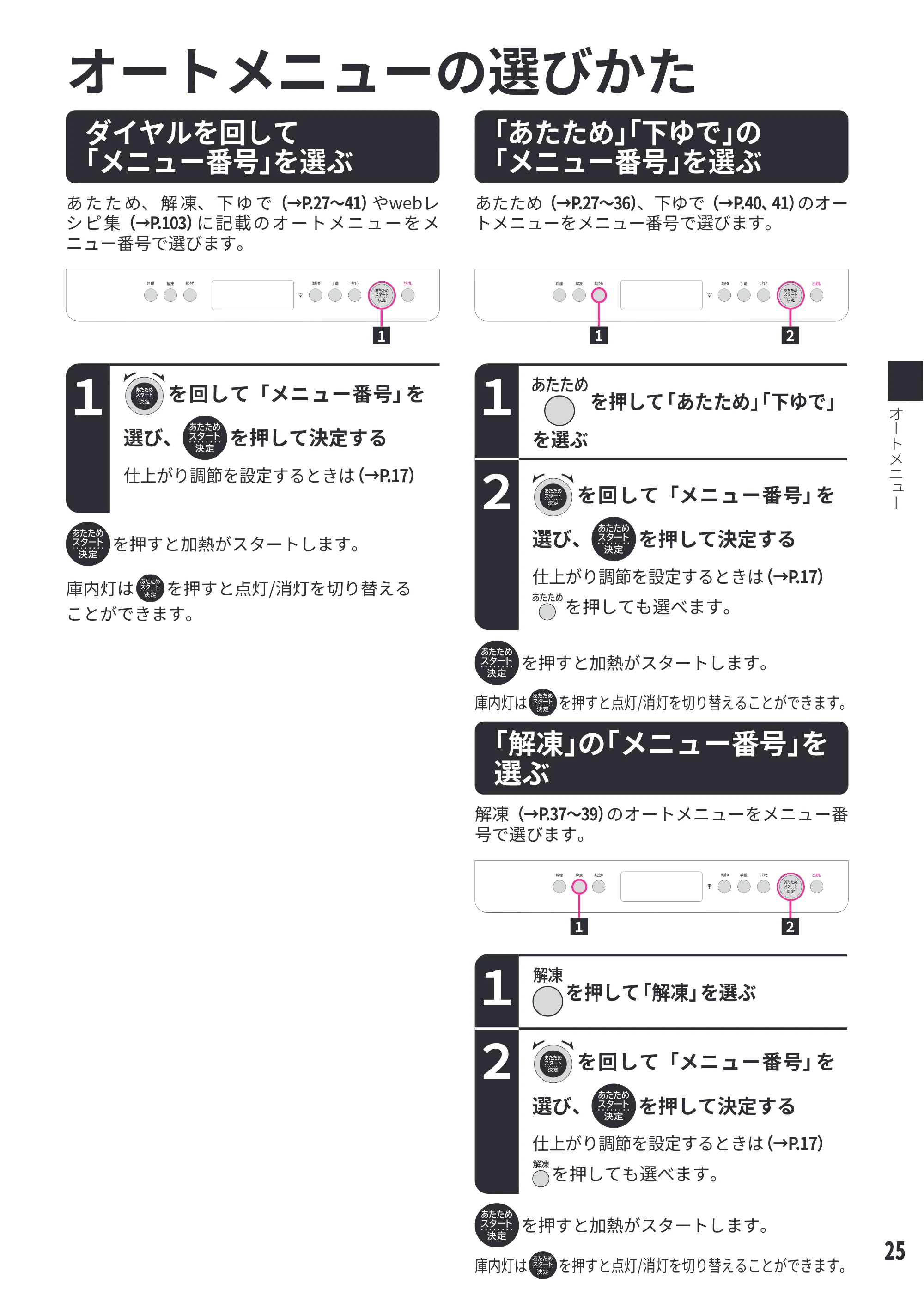 日立 MRO-WEE6 取扱説明書 — オートメニュー — 原本ページ — 25ページ