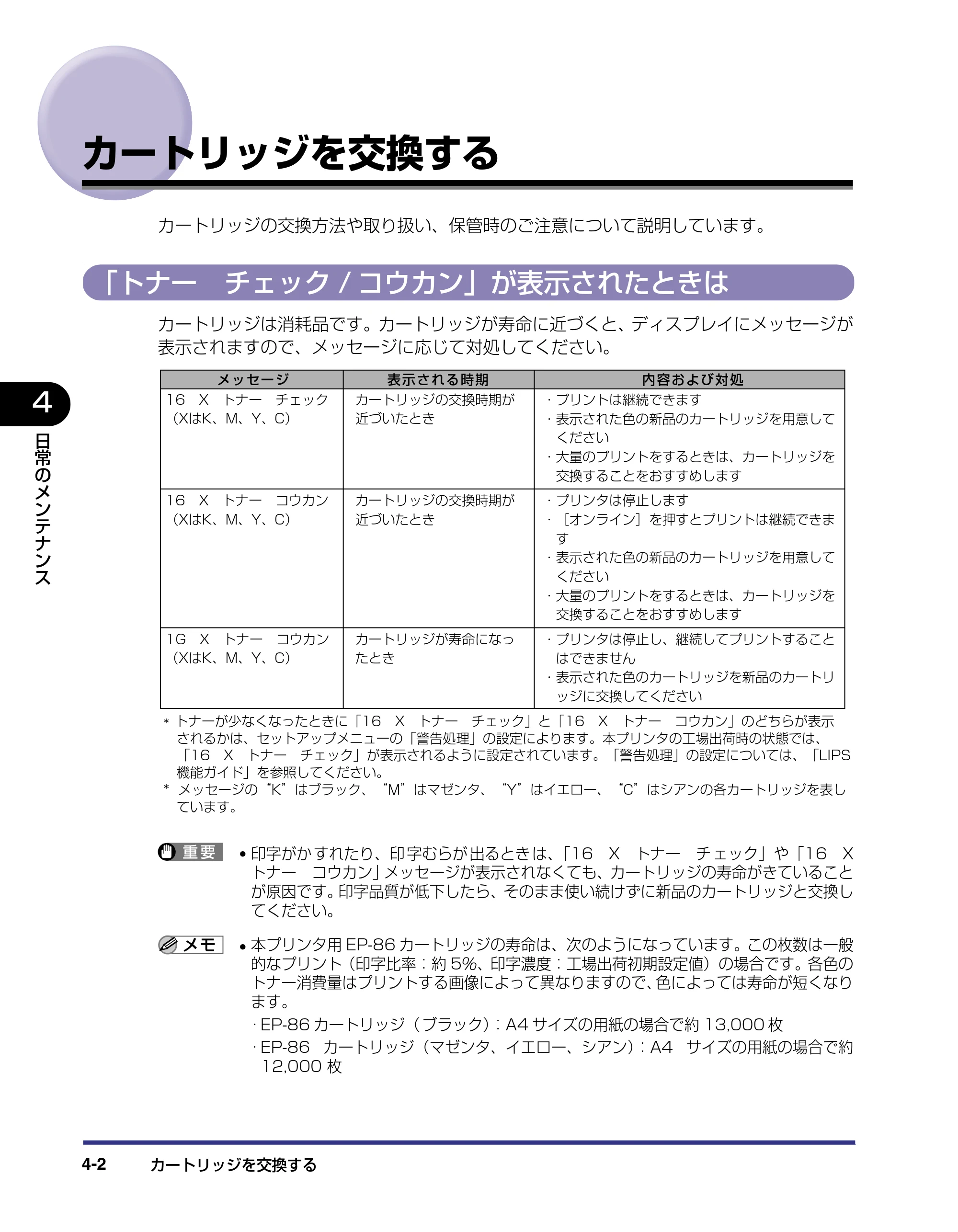 キヤノン LBP-2710 ユーザーズガイド （PDF形式／8.06Mバイト） — カートリッジを交換する — 原本ページ — 137ページ