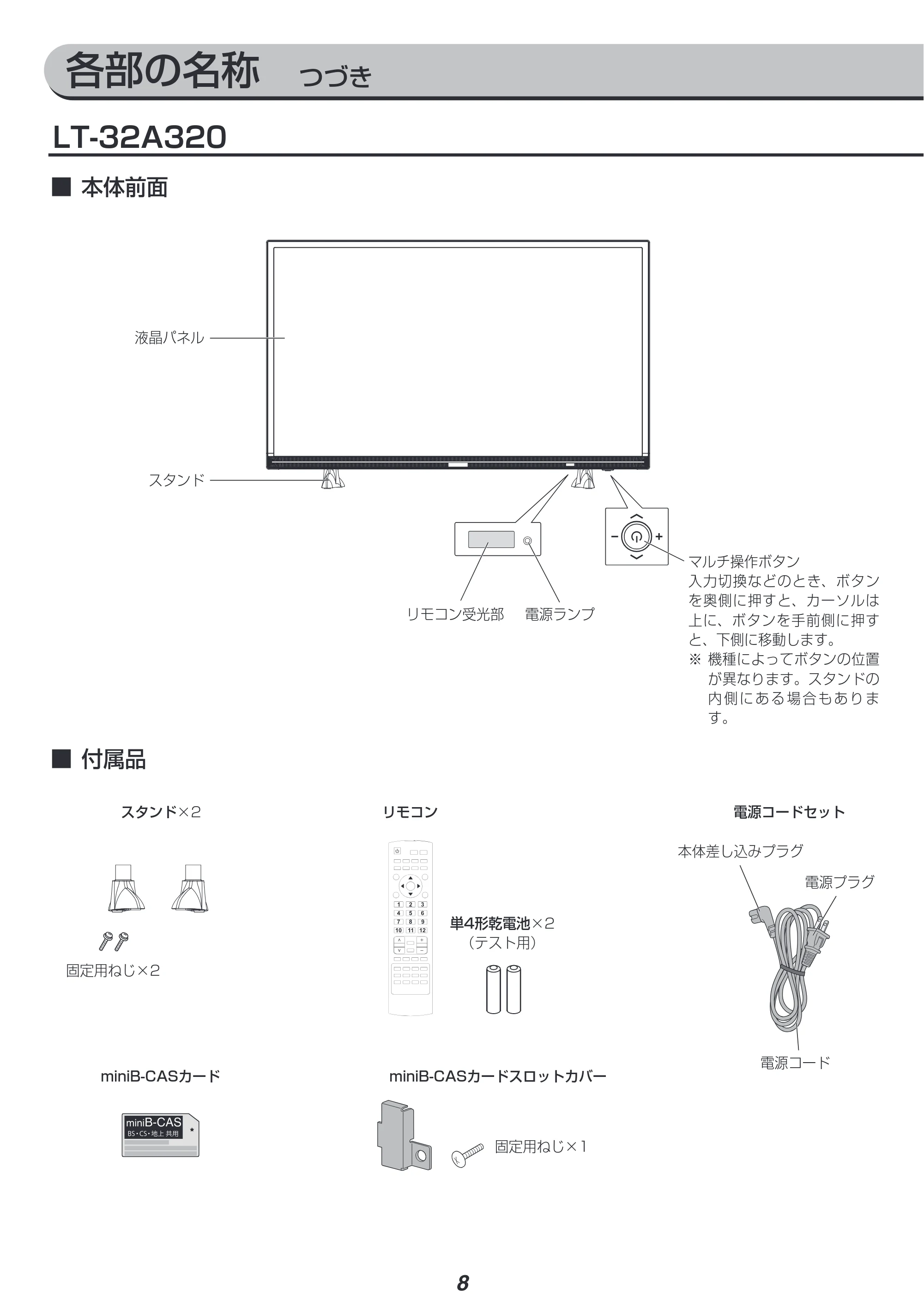 アイリスオーヤマ LT-32A320 取扱説明書 — 原本ページ — 8ページ