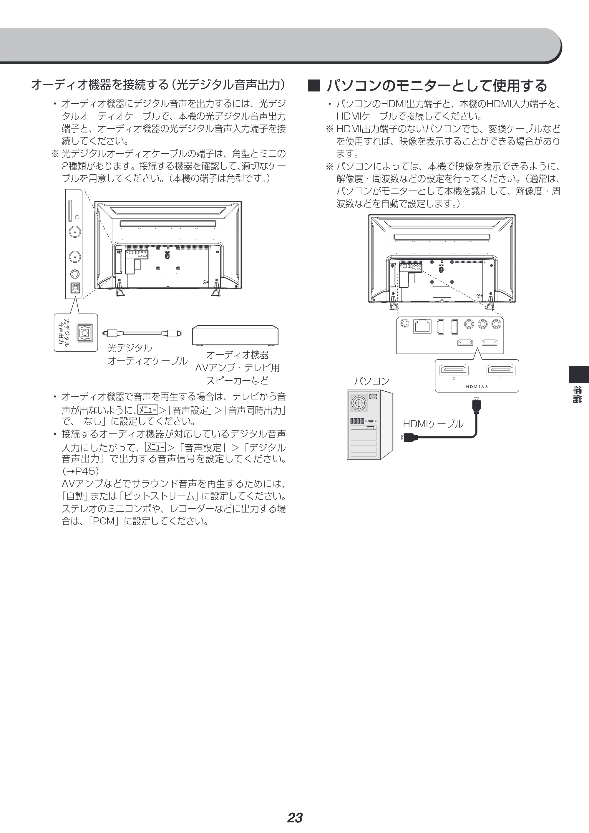 アイリスオーヤマ LT-32A320 取扱説明書 — 原本ページ — 23ページ