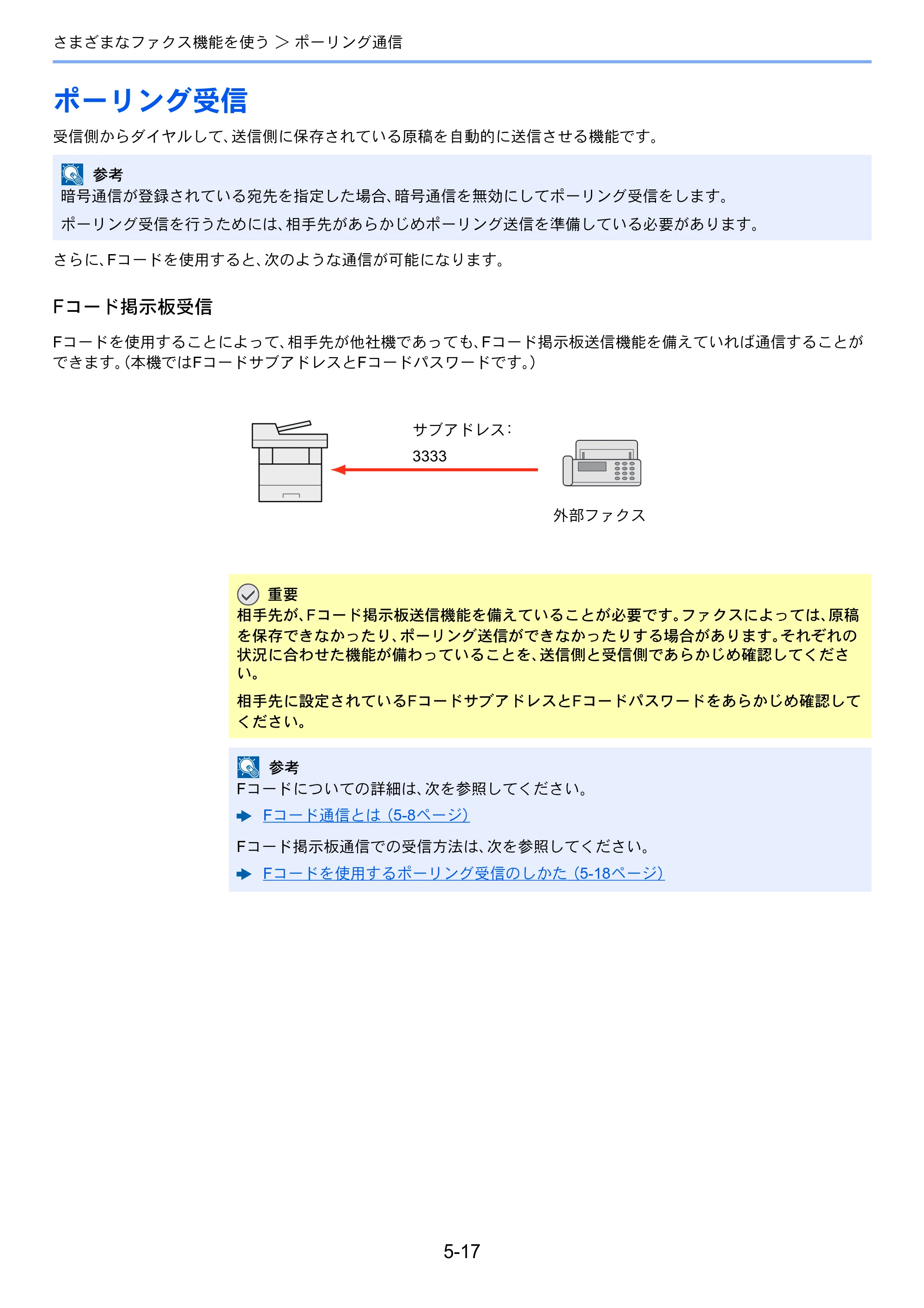 京セラ ECOSYS M5526cdw ECOSYS M5526cdw FAX使用説明書 — ポーリング受信 — 原本ページ — 87ページ