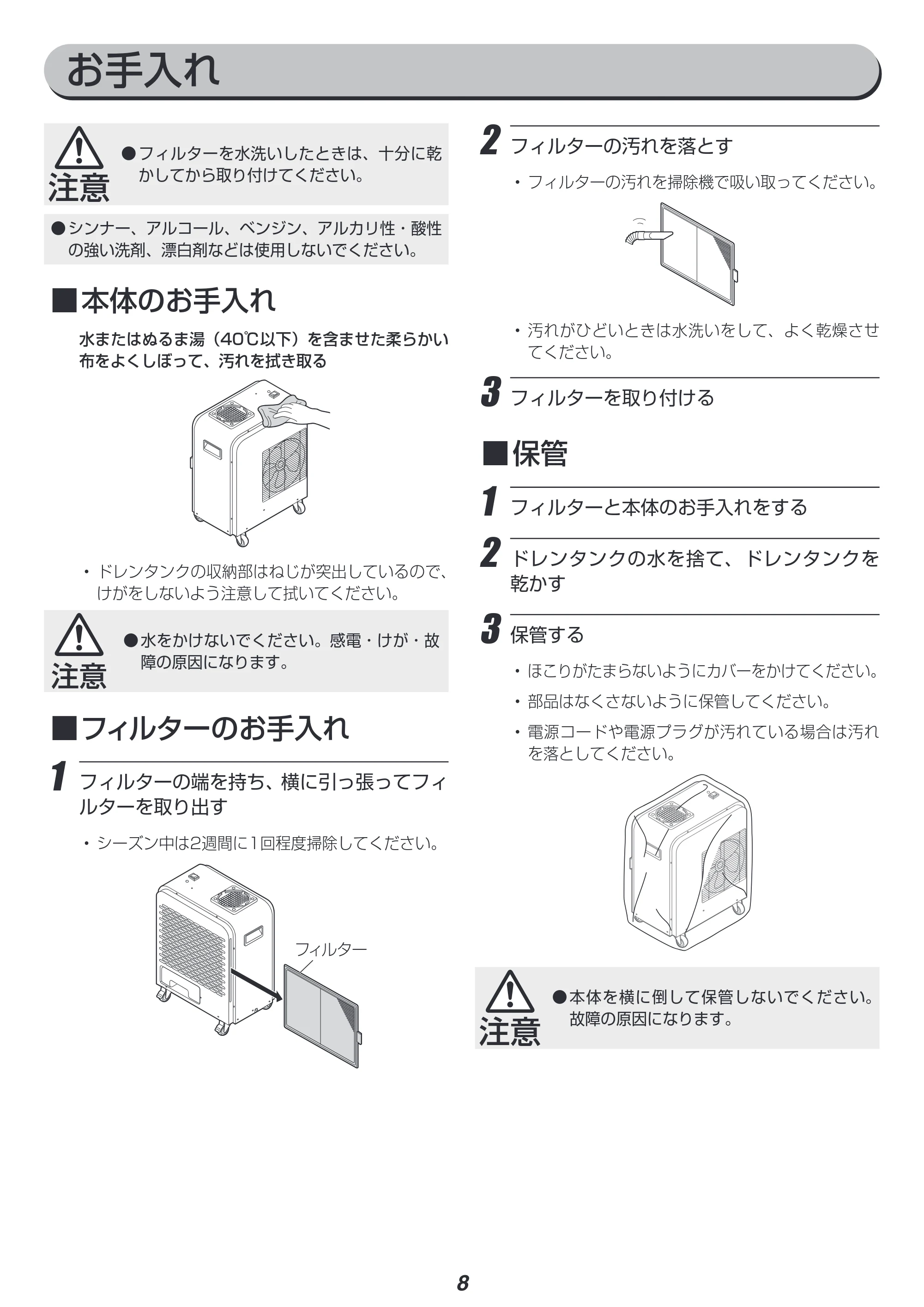 アイリスオーヤマ ISAC-0802 取扱説明書 — 原本ページ — 8ページ