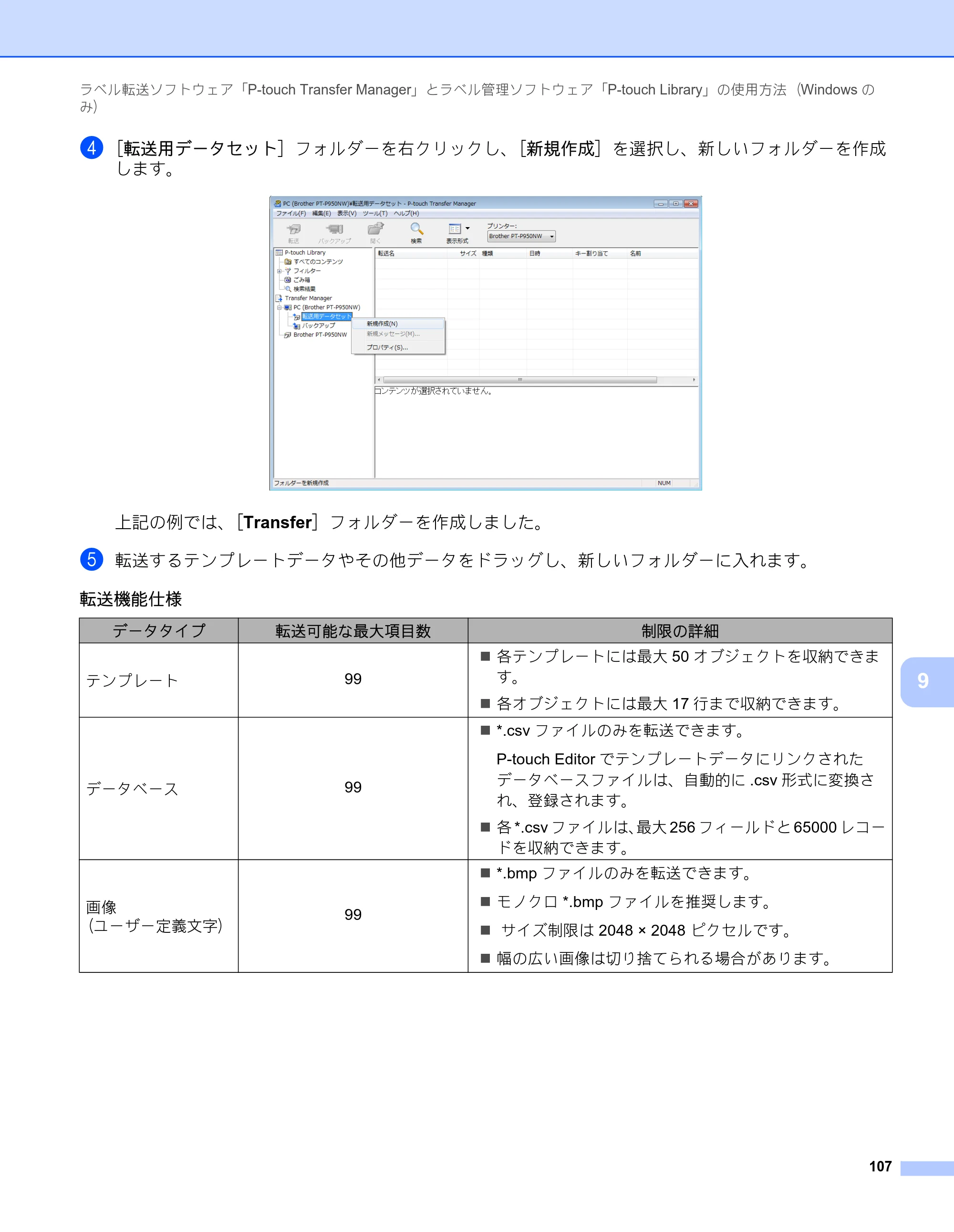 ブラザー PT-P900W / PT-P950NW ユーザーズガイド — 原本ページ — 117ページ