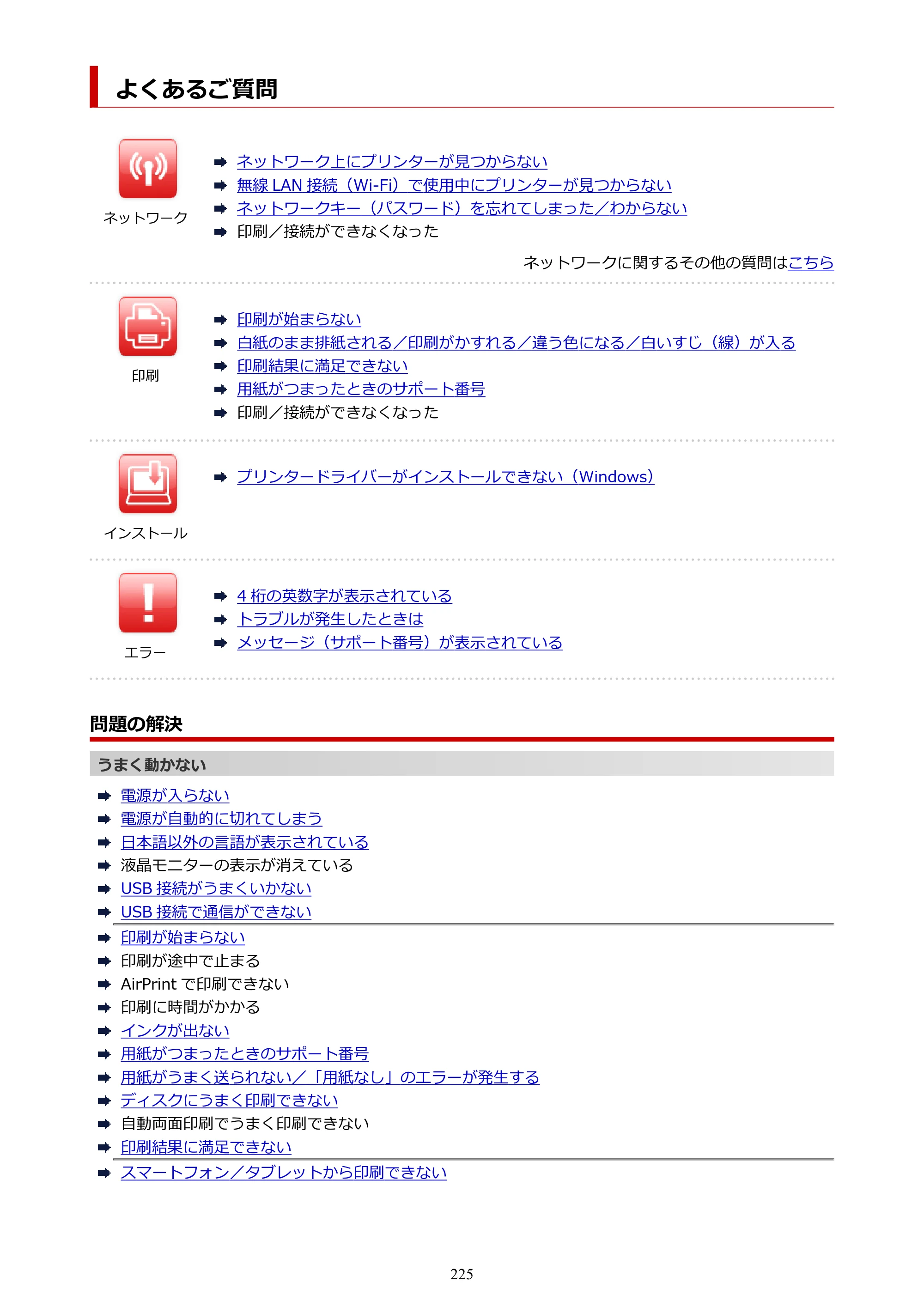 キヤノン TR703/TR703a 電子マニュアル PDF版 （Mac版）（PDF：10.6MB） — よくあるご質問 — 原本ページ — 225ページ