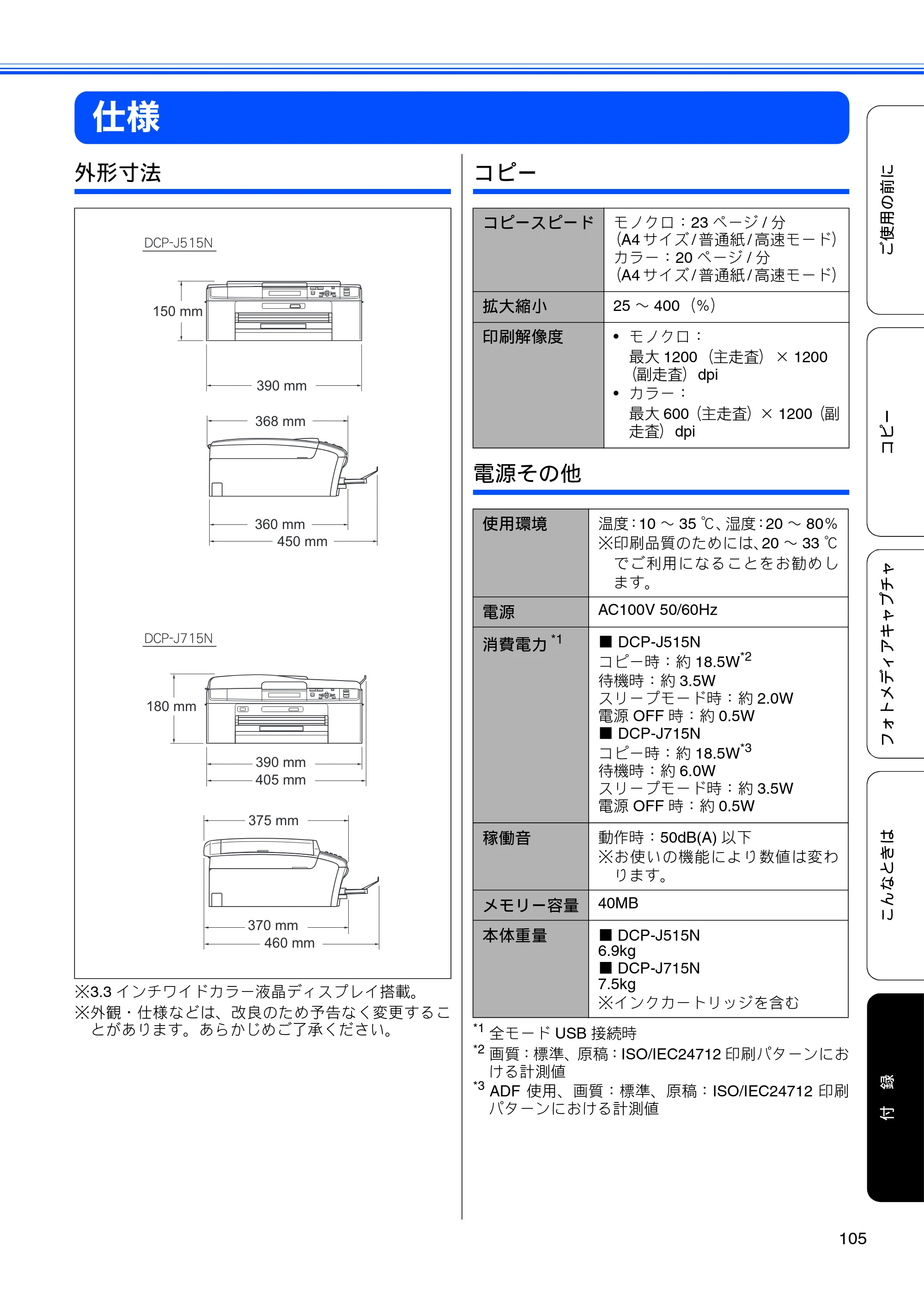 ブラザー DCP-J515N / DCP-J715N ユーザーズガイド ～基本編～ — 原本ページ — 107ページ